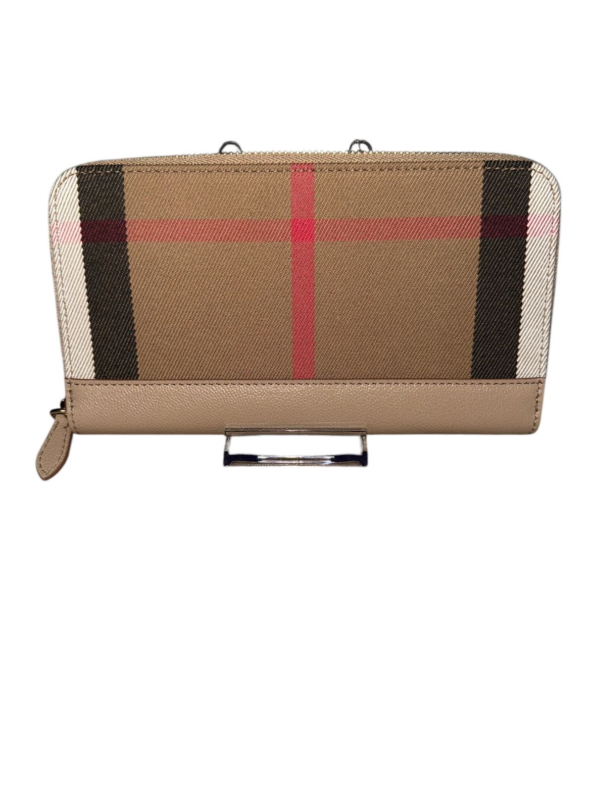 Burberry × Designer Burberry Haymarket Check Chestnut Long Zip-Around Wallet Size ONE SIZE - 1 Thumbnail