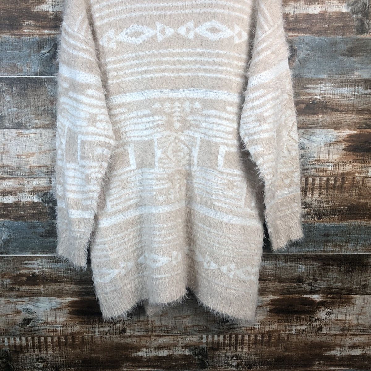Japanese Brand DL Denifits Navajo fur shaggy mohair Cardigan Knitwear #C333 Size L / US 10 / IT 46 - 13 Thumbnail
