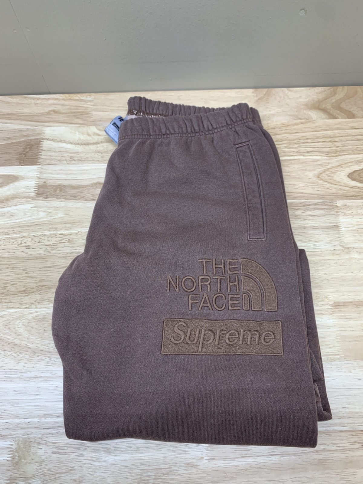 image of Supreme x The North Face Tnf Pigment Printed Sweatpants in Brown, Men's (Size 30)