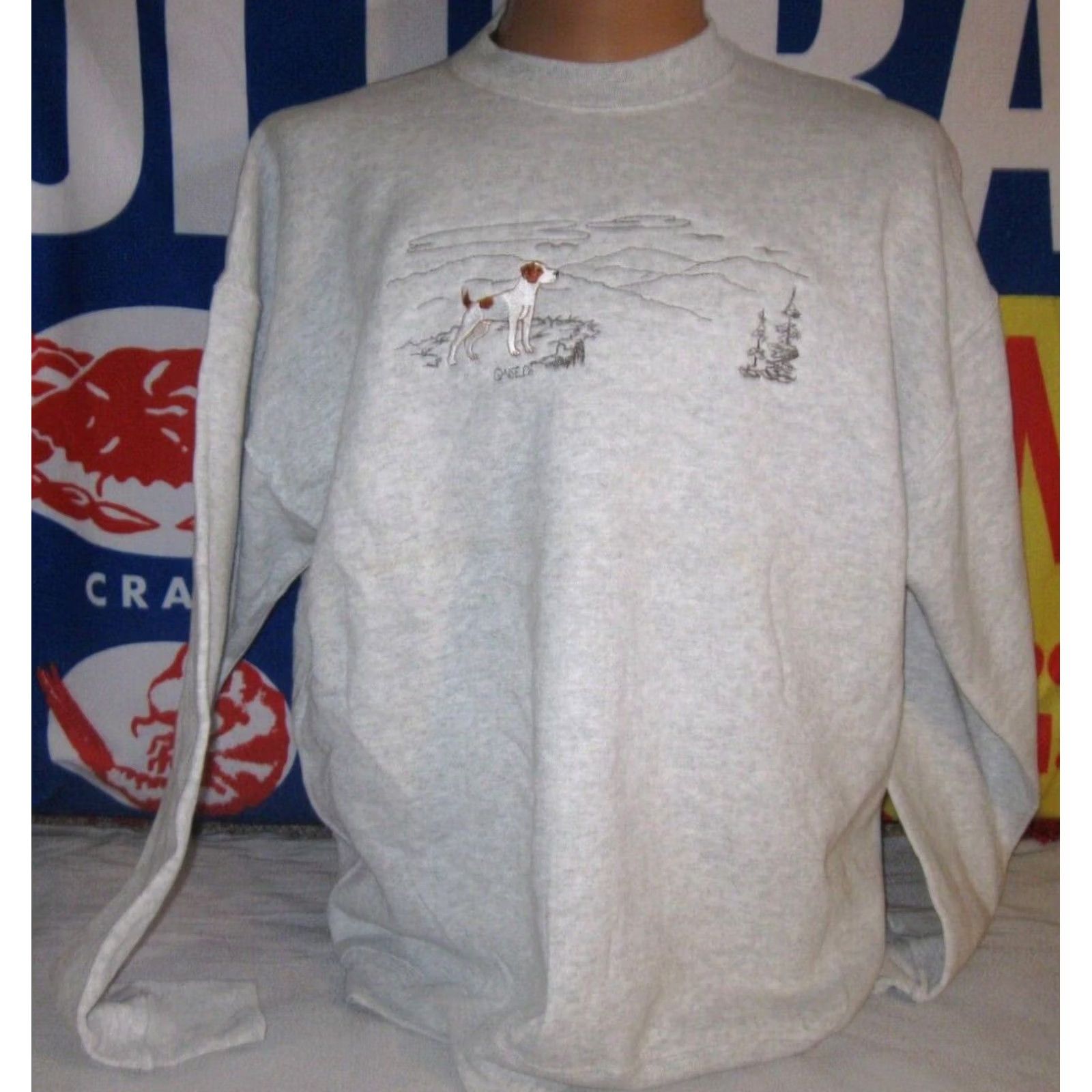 Vintage GR8 Dogs JACK RUSSELL Terrier Sweatshirt Men 2XL Gray Cotton/Polyester Embroidered Logo Regular Tee? Size US XXL / EU 58 / 5 - 2 Thumbnail