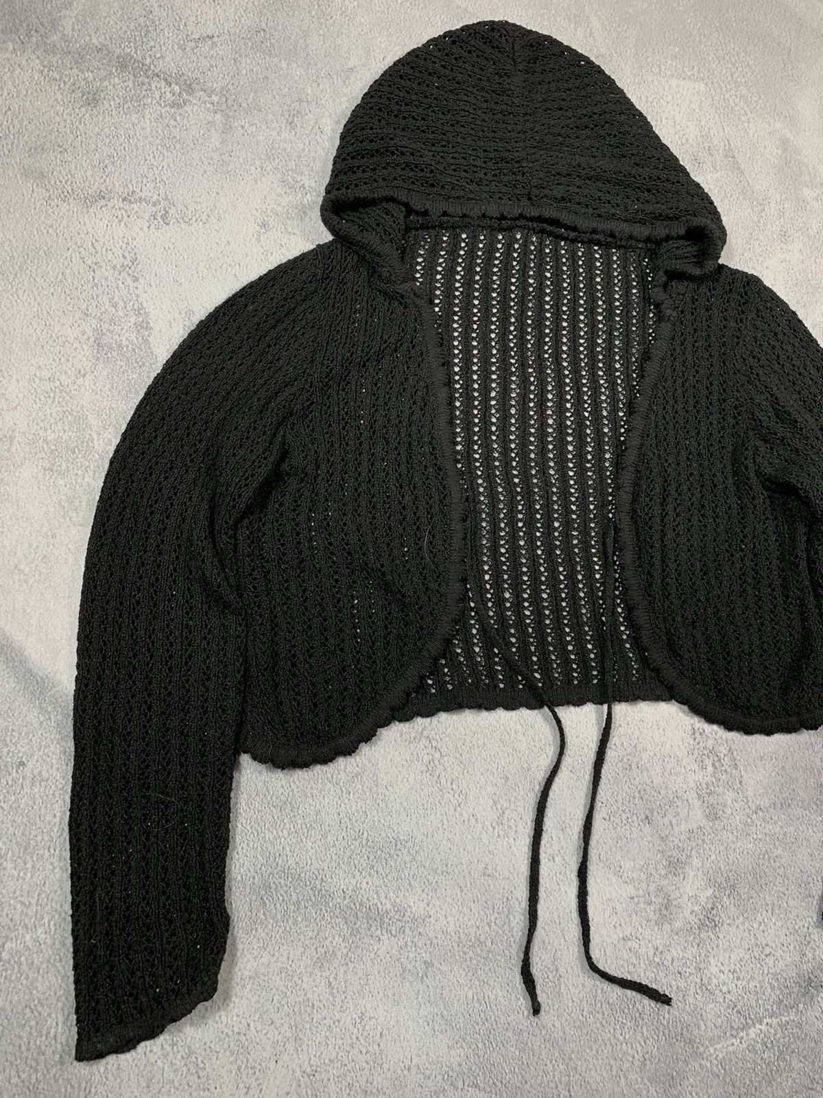 Japanese Brand × Vintage Vintage Y2K style Cropped Mesh hoodie Avant Garde opium Size S / US 4 / IT 40 - 2 Thumbnail