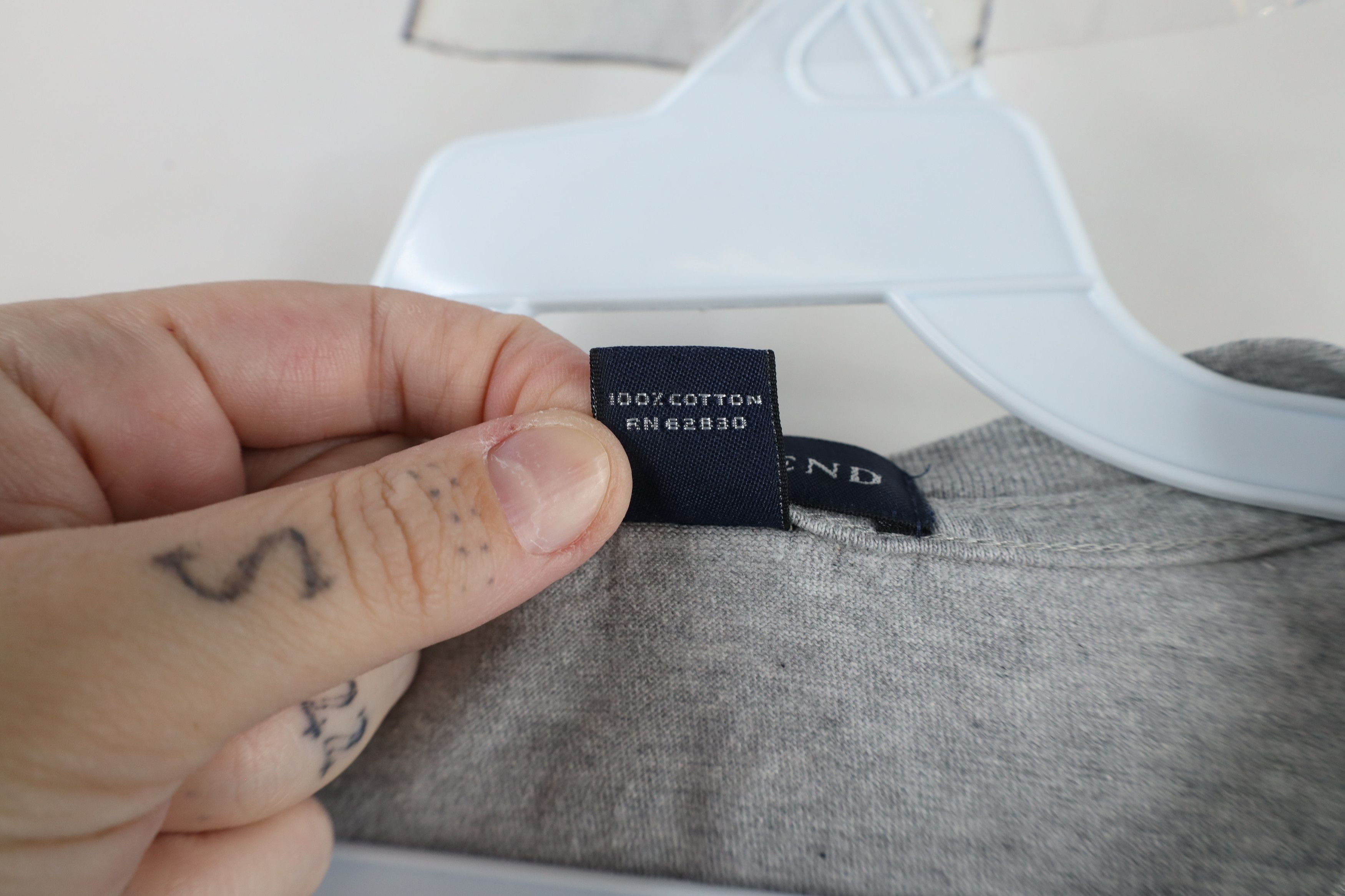 Lands' End × Vintage Vintage 90s Lands End Blank Short Sleeve T-Shirt Gray Cotton Size US L / EU 52-54 / 3 - 5 Thumbnail