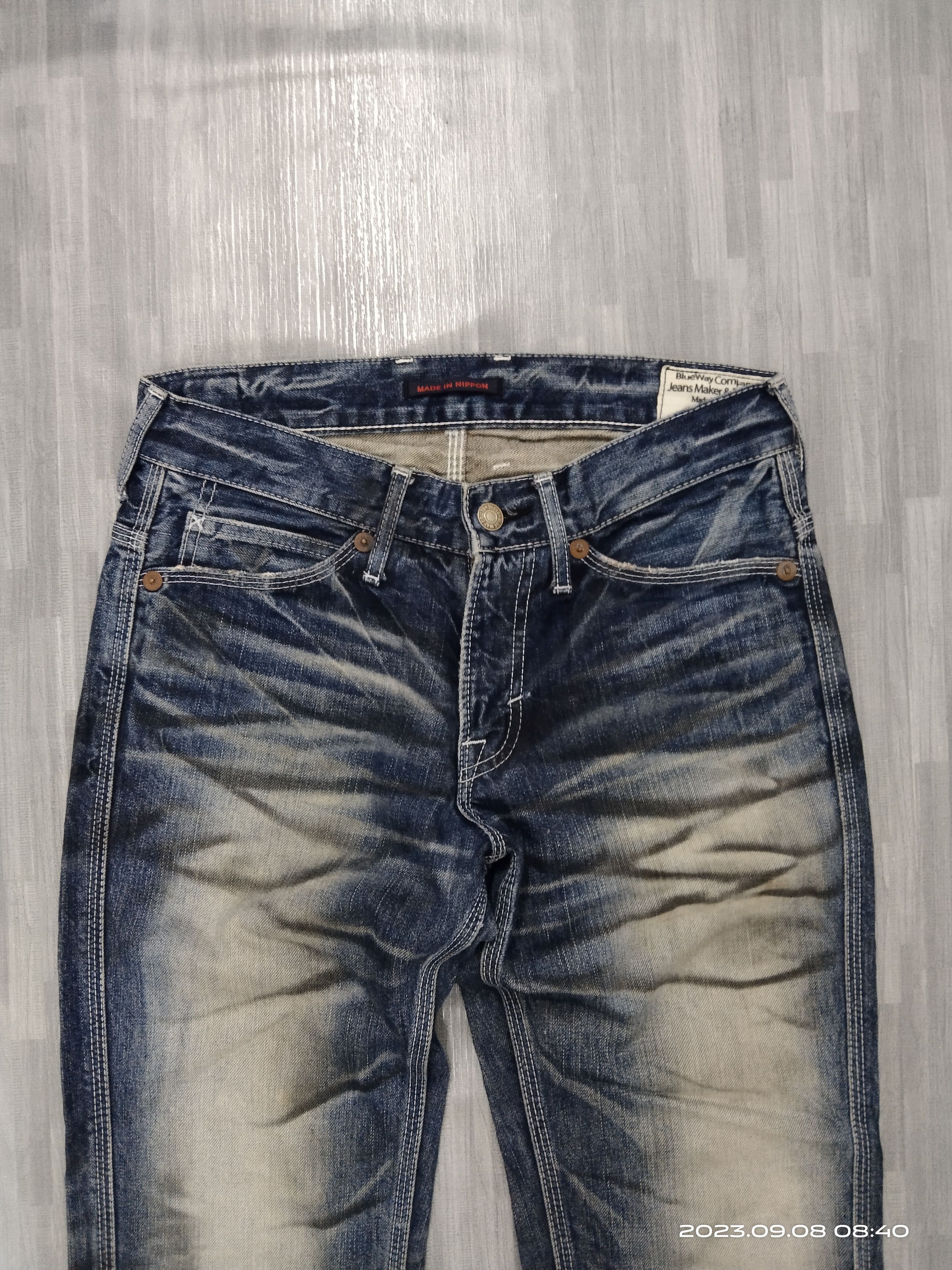 Japanese Brand FLARE SICK BLUEWAY COMPANY DENIM PANTS Size US 28 / EU 44 - 4 Thumbnail