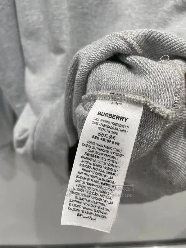 Burberry Burberry Gray Cotton Logo Long Sleeve Sweatshirt. Size US XL / EU 56 / 4 - 5 Thumbnail
