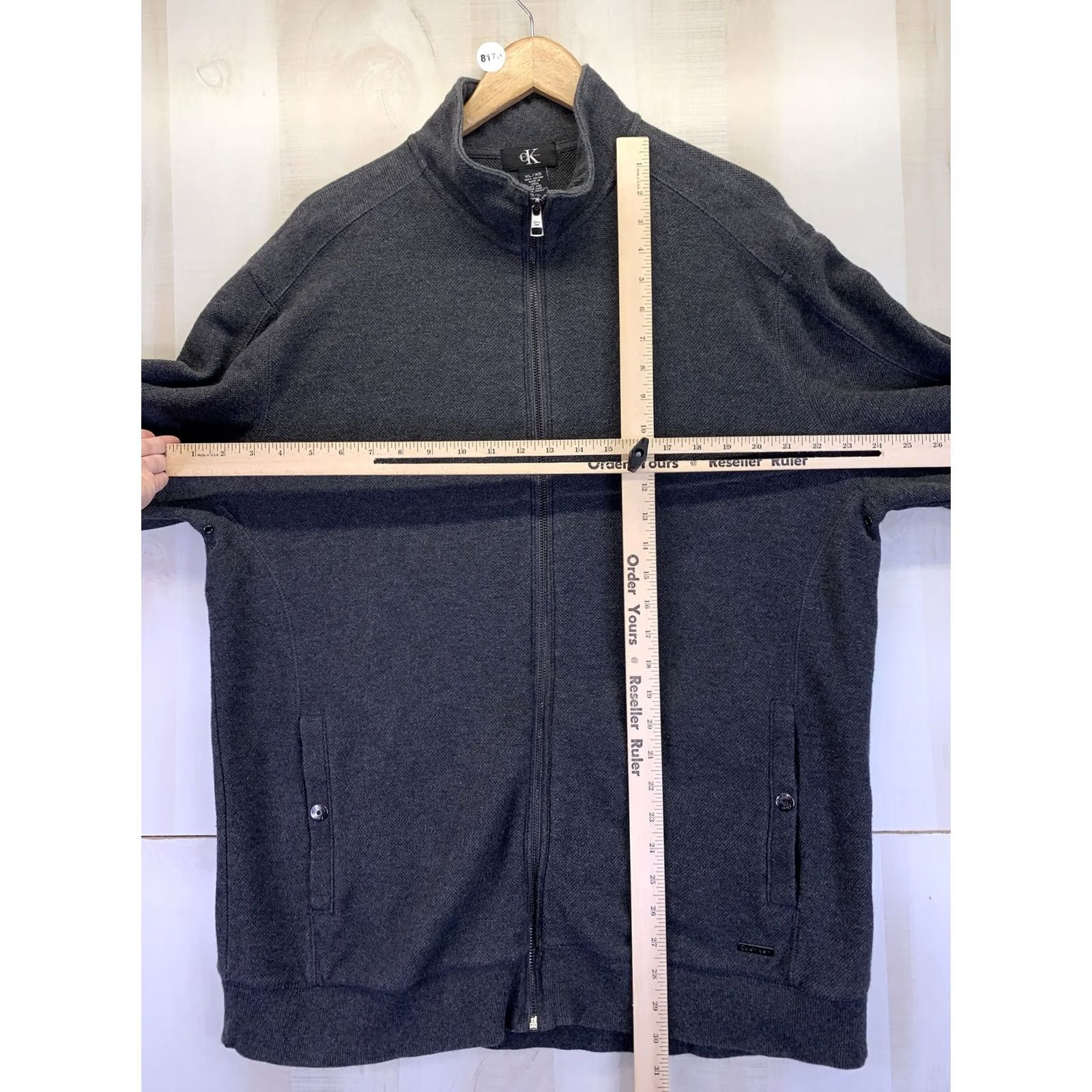 Calvin Klein Calvin Klein Mens Cotton Gray Knit Full Zip Sweater Jacket-XL-8170 Size US XL / EU 56 / 4 - 2 Thumbnail