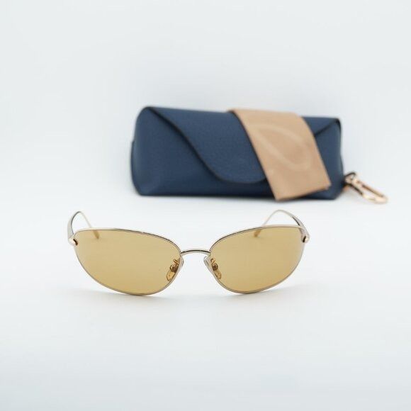 Loewe Loewe LW40164U 32E Sunglasses Shiny Gold Oval Frame, Brown Size ONE SIZE - 10 Thumbnail