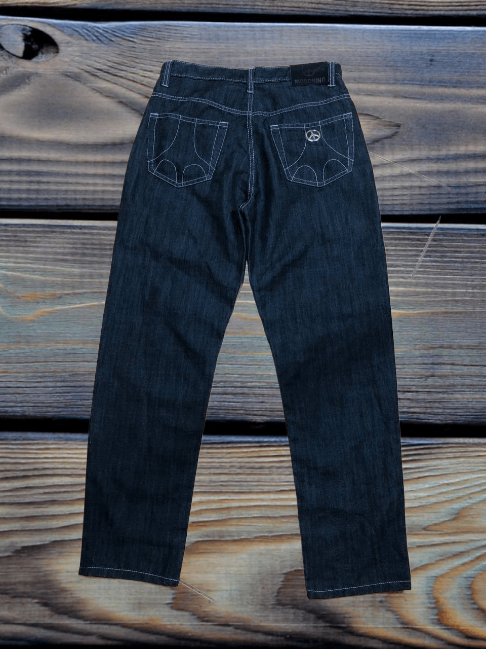 Nike Moschino Jeans Navy Blue Denim Studded Wide Leg Jeans Size US 30 / EU 46 - 1 Thumbnail