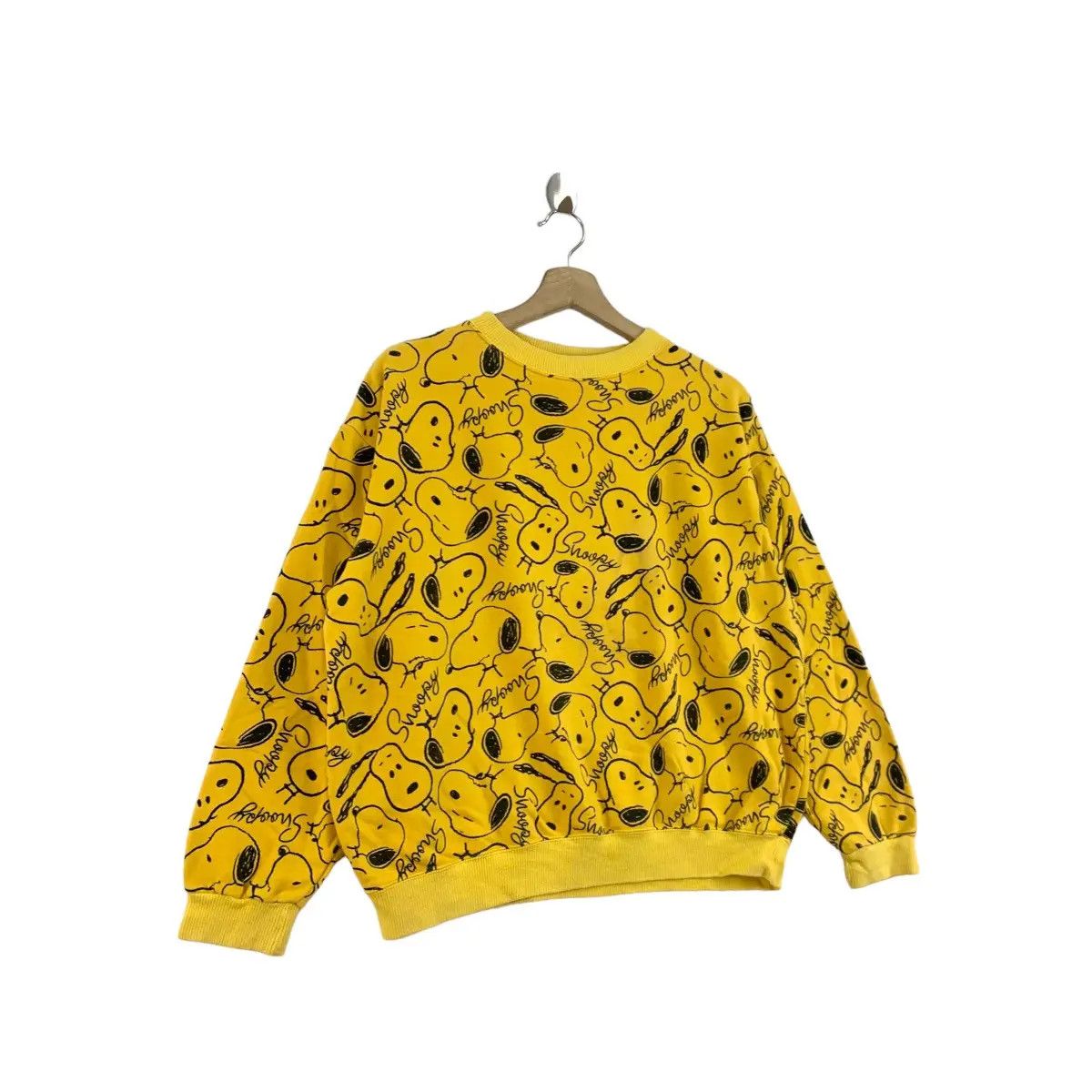 Peanuts Vintage SNOOPY PEANUTS Character Overprint Yellow Sweatshirt Size M / US 6-8 / IT 42-44 - 3 Thumbnail