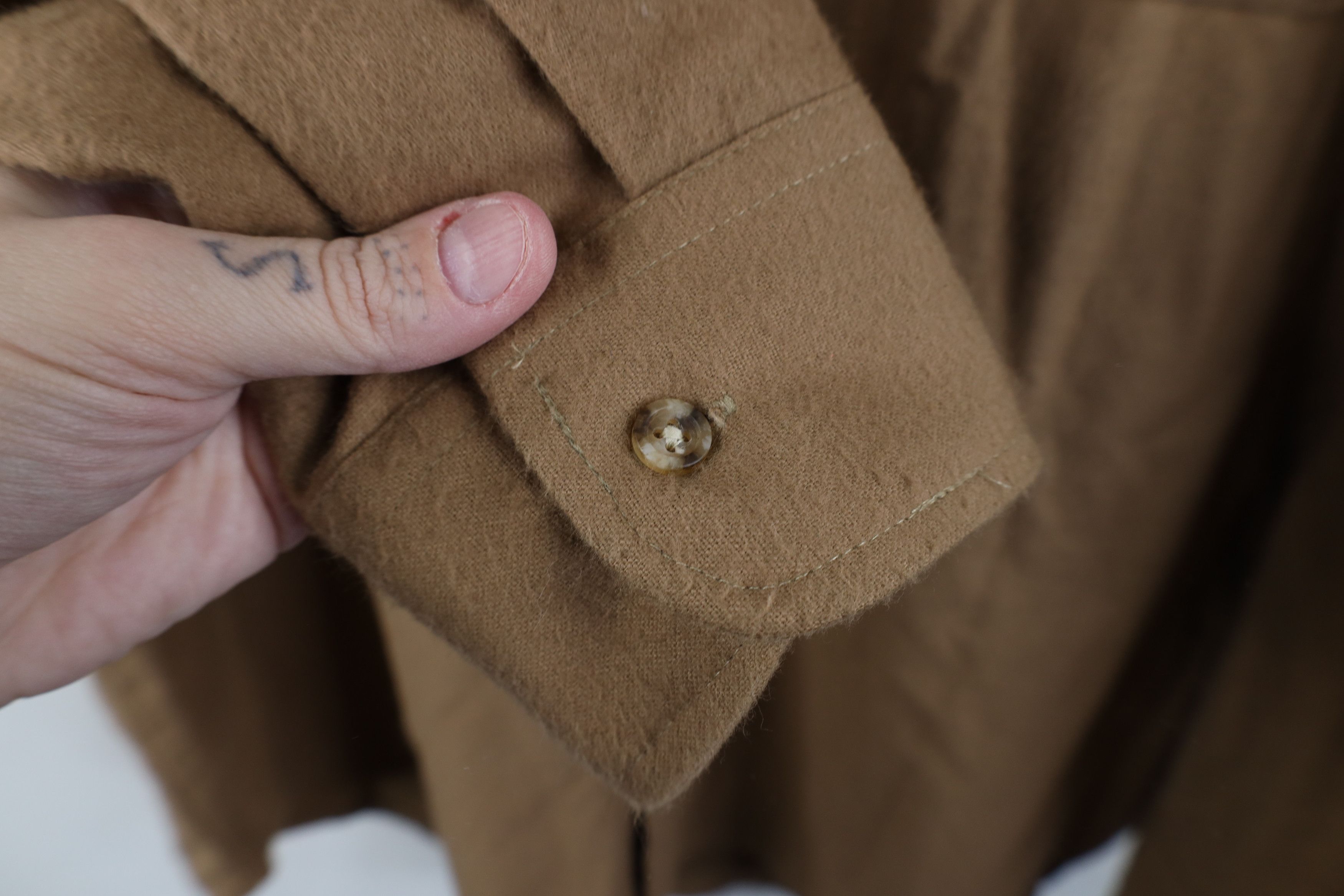 Vintage Vintage 90s Streetwear Chamois Cloth Button Shirt Brown Size US M / EU 48-50 / 2 - 6 Thumbnail