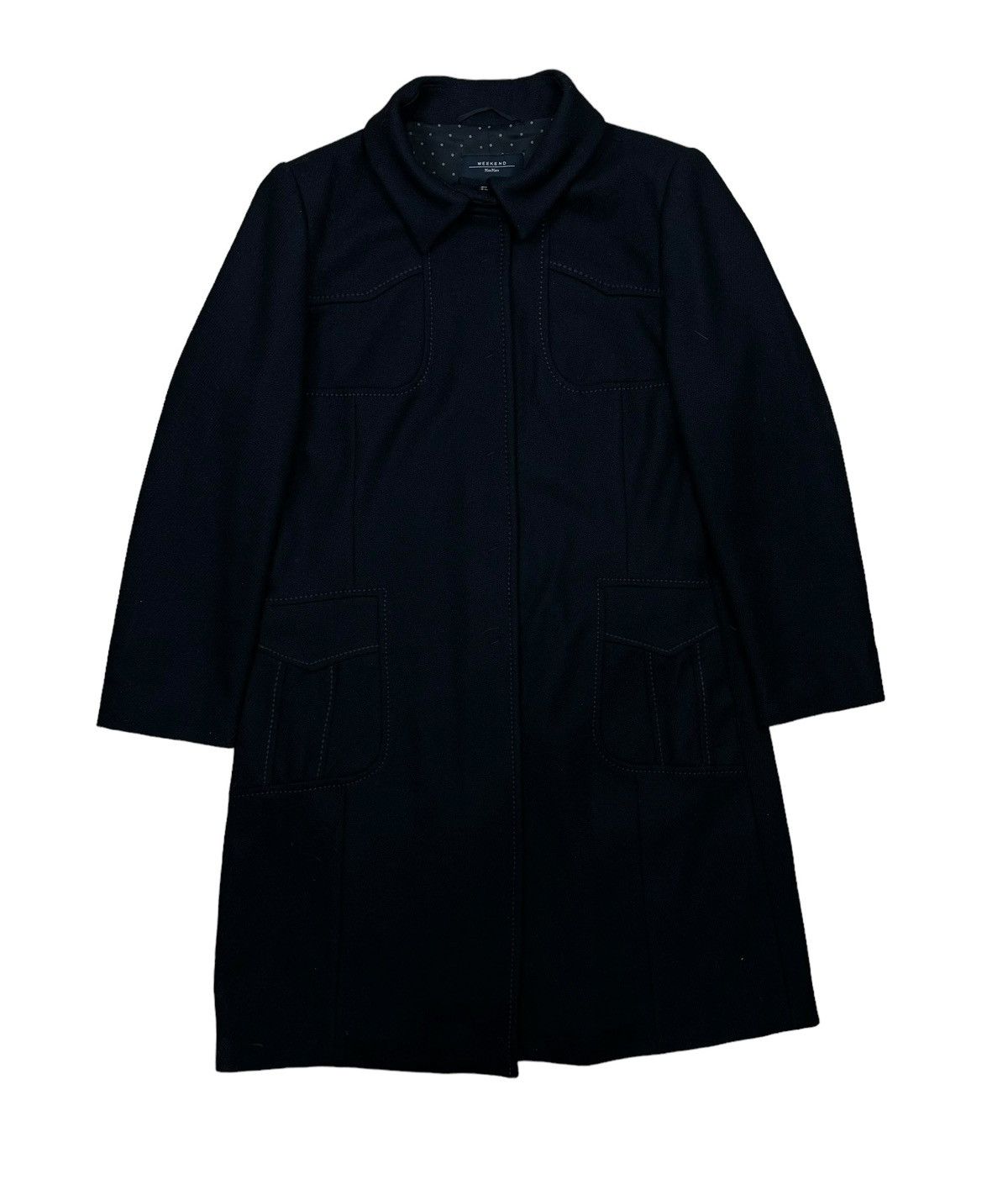 Weekend Max Mara Weekend Max Mara Wool Overcoat Collared size US 12 Size XL / US 12-14 / IT 48-50 - 14 Thumbnail