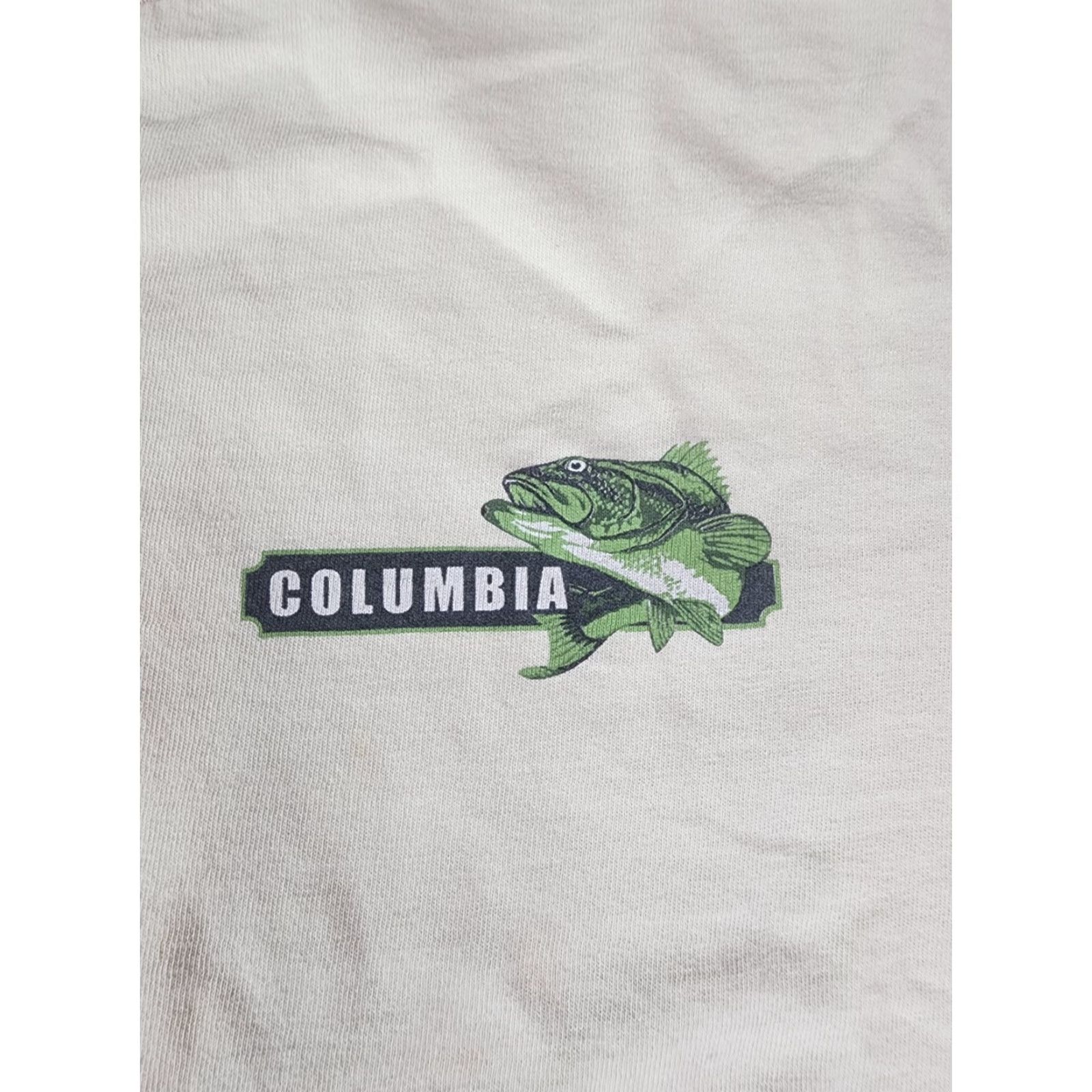 Vintage Columbia Mens T Shirt Large Short Sleeve Lost Cause Fishing Distressed Ivory Cap Sleeve Crew Neck Regular Fit Cotton Size US L / EU 52-54 / 3 - 2 Thumbnail