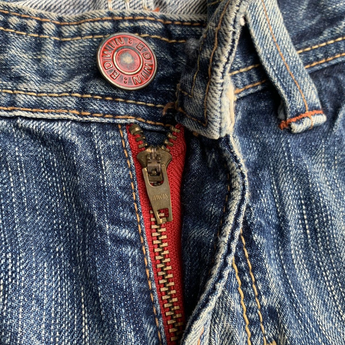 Japanese Brand Flare Vintage Edwin Blue Trip Distressed Denim W32 Size US 32 / EU 48 - 12 Thumbnail
