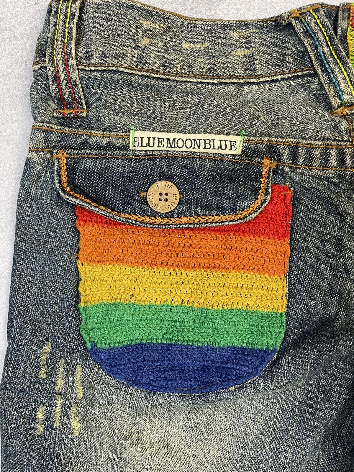 Angel Blue 2000s Scene Style Blue Moon Blue Denim Short Size 28" / US 6 / IT 42 - 7 Thumbnail
