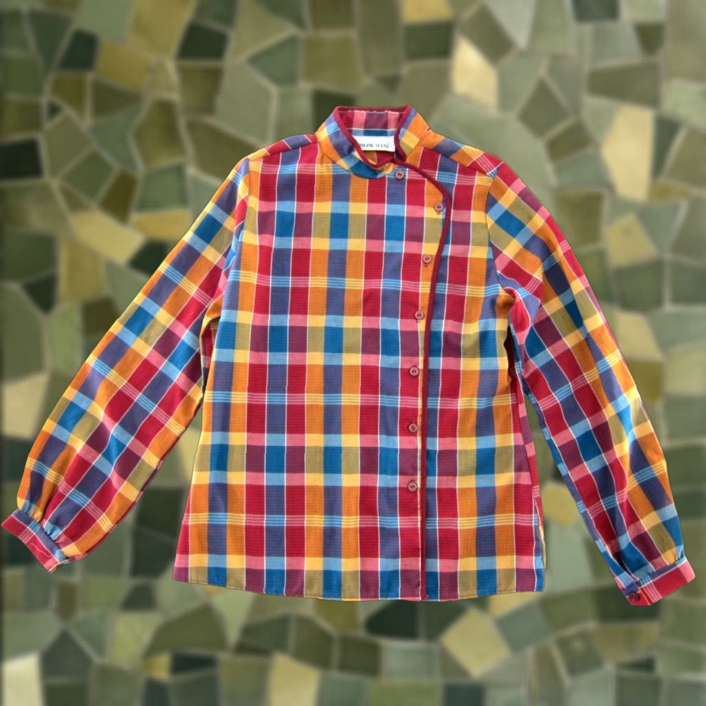 Vintage VINTAGE Changing Scene Blouse Shirt XS Women Plaid Long Sleeve Button Up Red Spring Summer Fall Vintage Size XS / US 0-2 / IT 36-38 - 1 Thumbnail