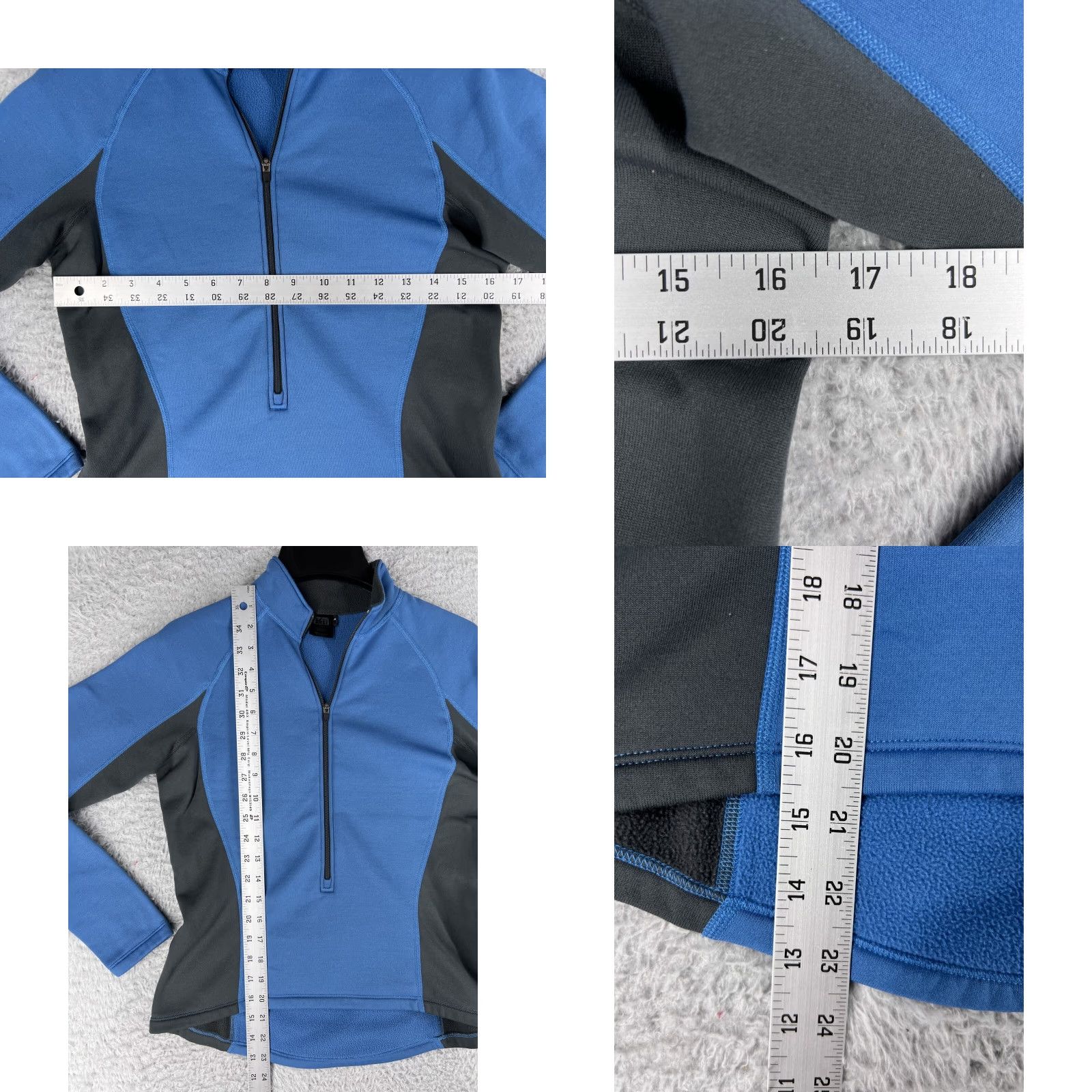 Vintage REI Womens 1/2 Zip Blue Black Fleece Lined Mock Neck Knit Polyester Sweatshirt Shirt XS Regular Size XS / US 0-2 / IT 36-38 - 8 Thumbnail