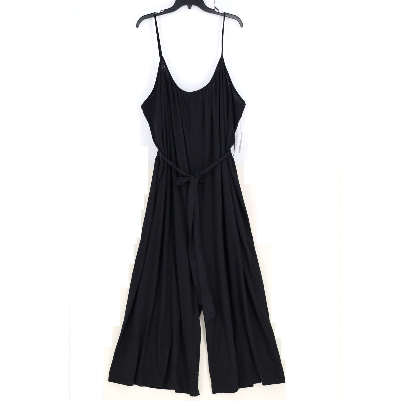 The Unbranded Brand Eloquii Women Black Cotton Knit Tank Jumpsuit Size 26/28 Size 42" / US 20 - 1 Thumbnail