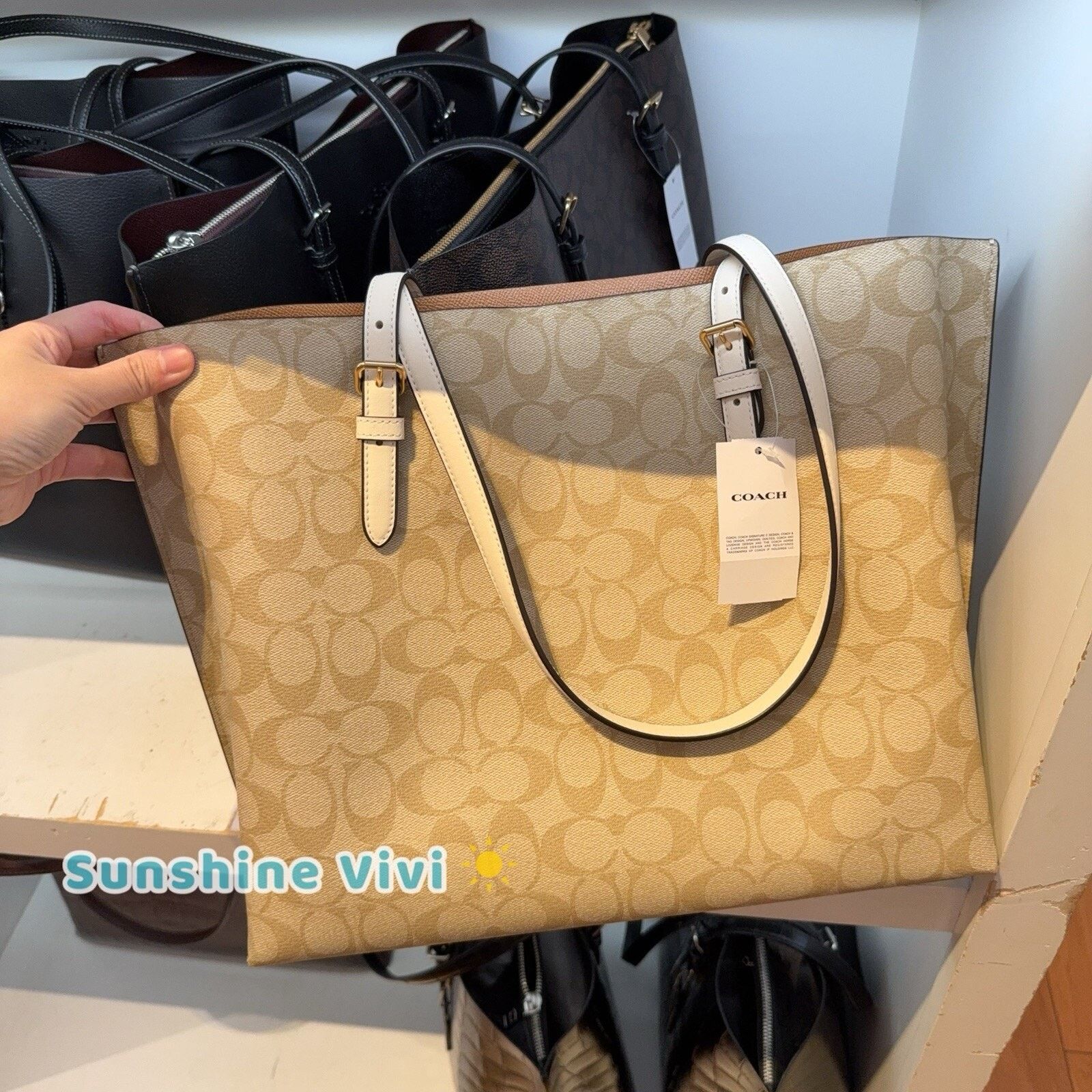 Coach NWT COACH 1665 Mollie Tote Bag Gold/Leather Light Khaki Size ONE SIZE - 5 Thumbnail
