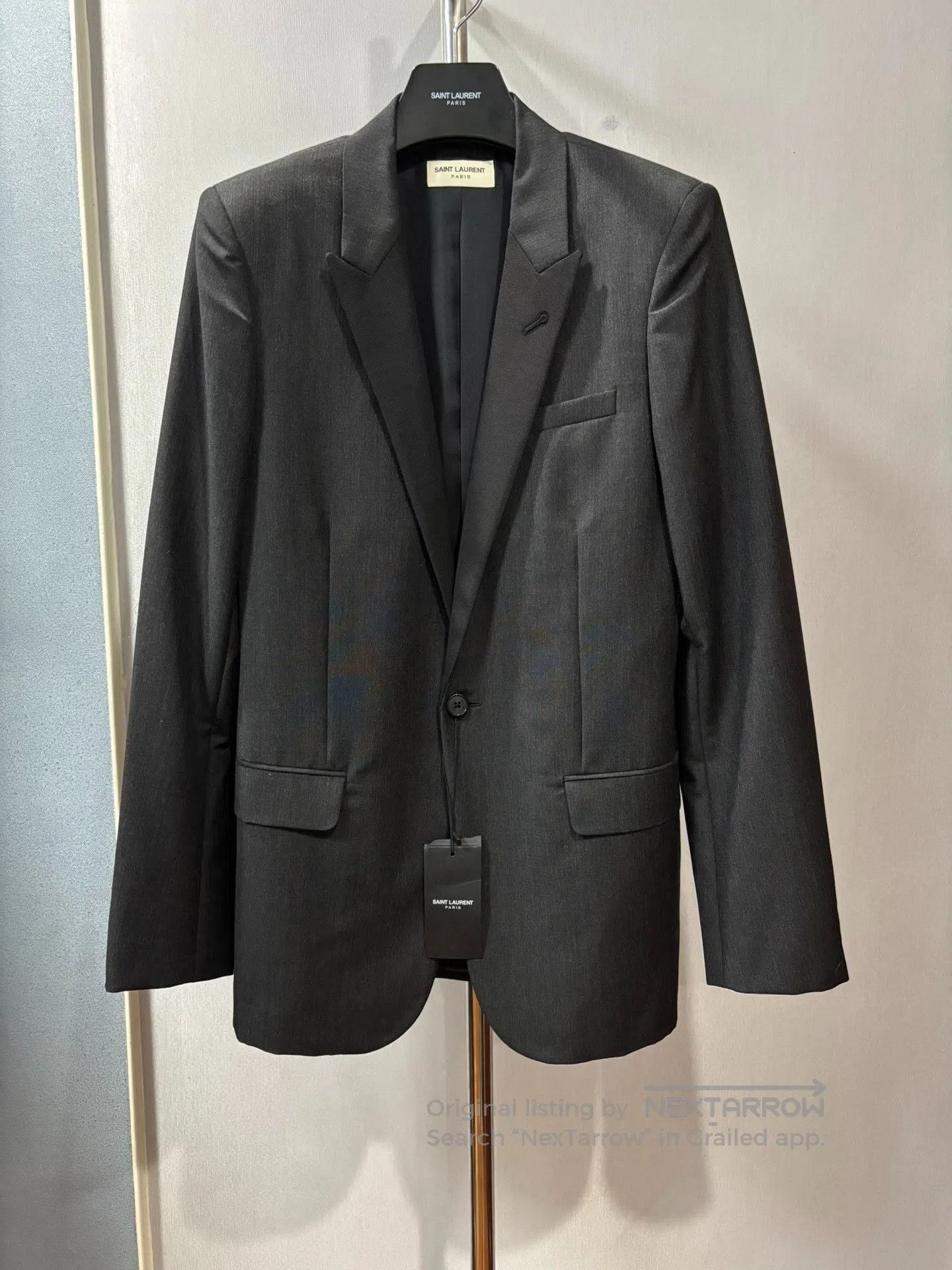 Saint Laurent Paris Saint Laurent Structured Dark Gray Blazer. Size US S / EU 44-46 / 1 - 1 Thumbnail