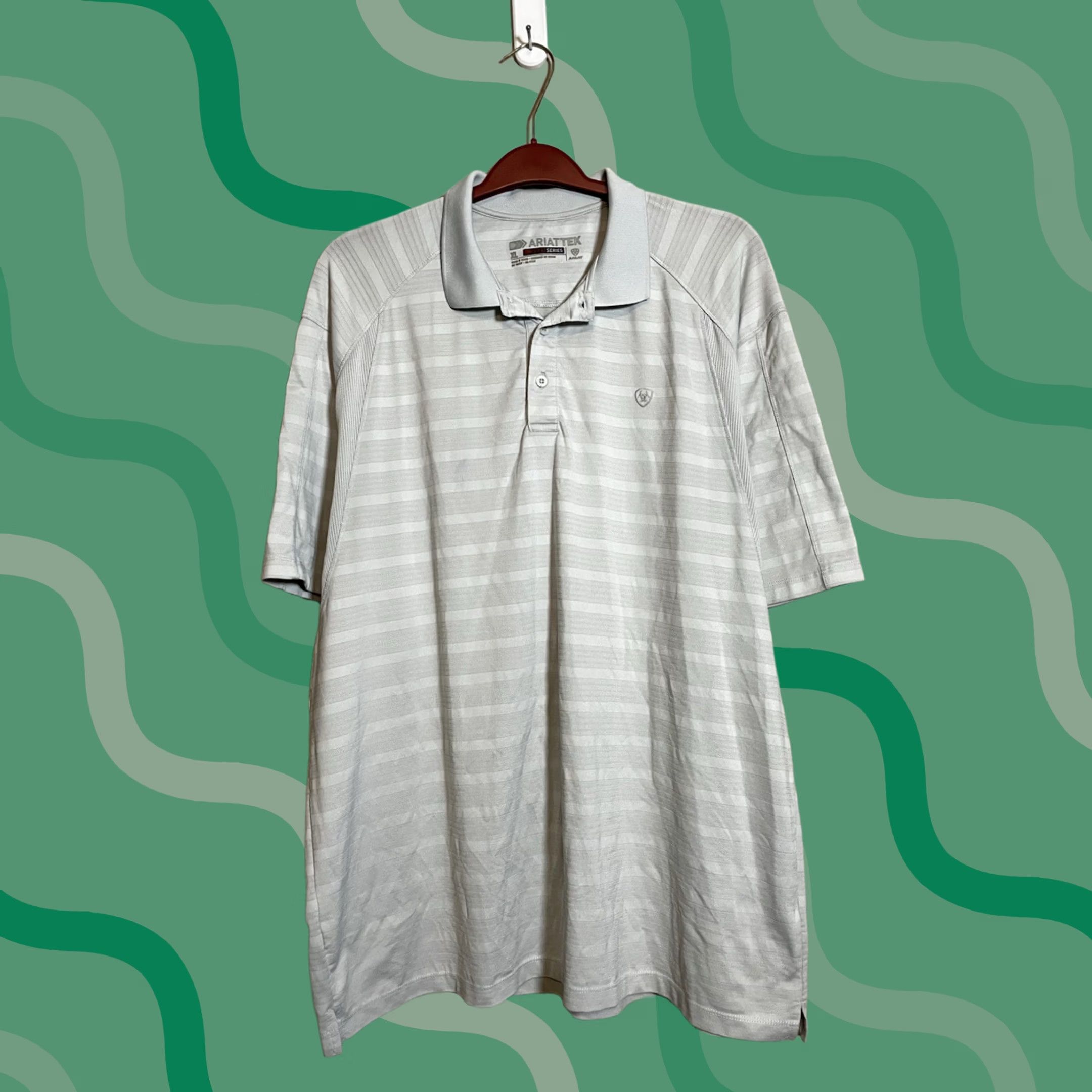 Ariat Ariat Heat Series Polo Shirt Blue Striped 2XL Golf Athletic Regular Mens Size US XXL / EU 58 / 5 - 1 Thumbnail