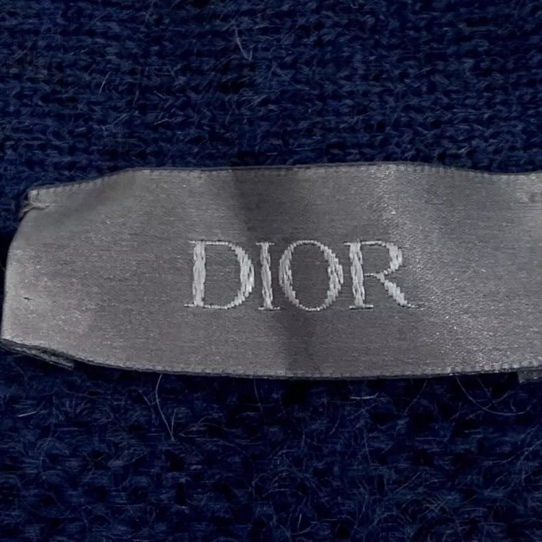 Dior Dior Dark blue letter embroidery horsehair V-neck single-br Size US S / EU 44-46 / 1 - 6 Thumbnail
