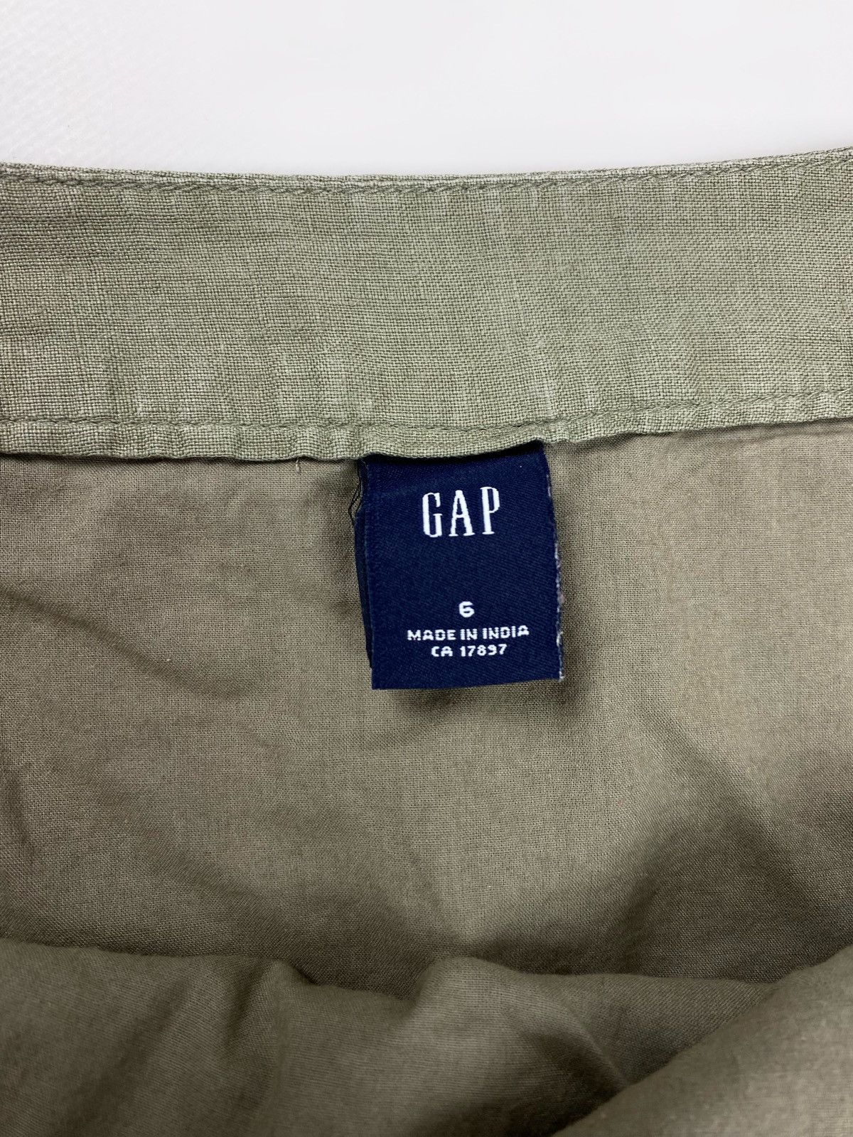 Gap Y2K Vintage Gap Olive Green Linen Tiered Ruffle Midi Skirt 6 Size 28" / US 6 / IT 42 - 4 Thumbnail