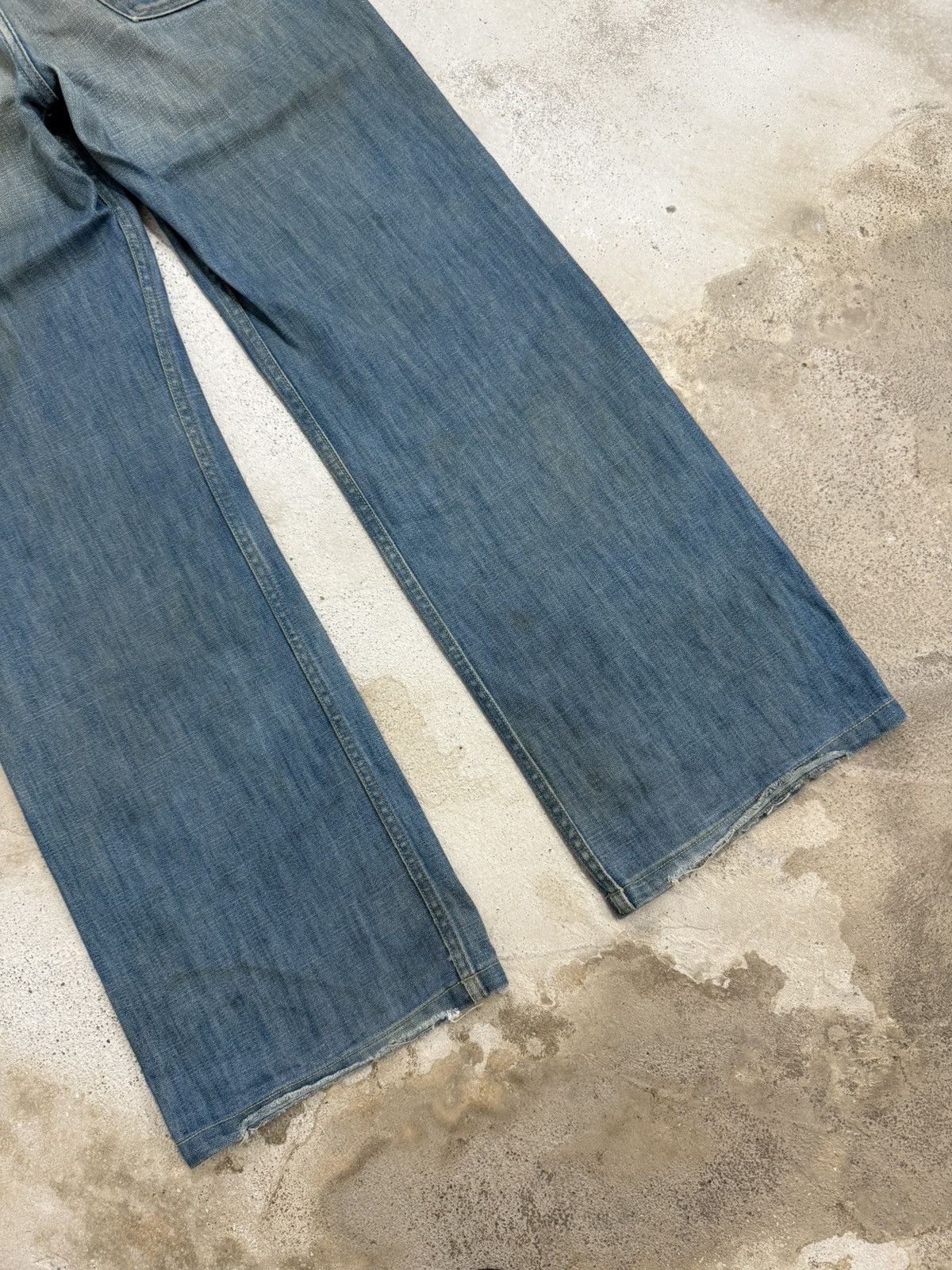 Diesel Wide Leg Diesel Industry Mudwash High OZ Denim Pants Size US 31 - 13 Thumbnail