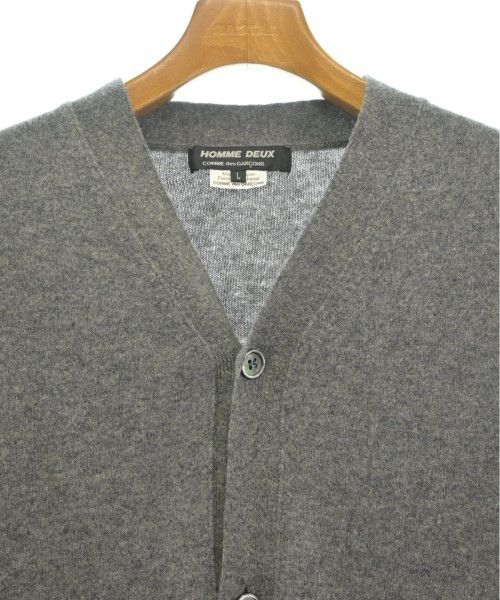 Comme des Garcons Homme Deux Sweater Cardigan Wool Plain Button Up V-neck Gray Size US L / EU 52-54 / 3 - 3 Thumbnail
