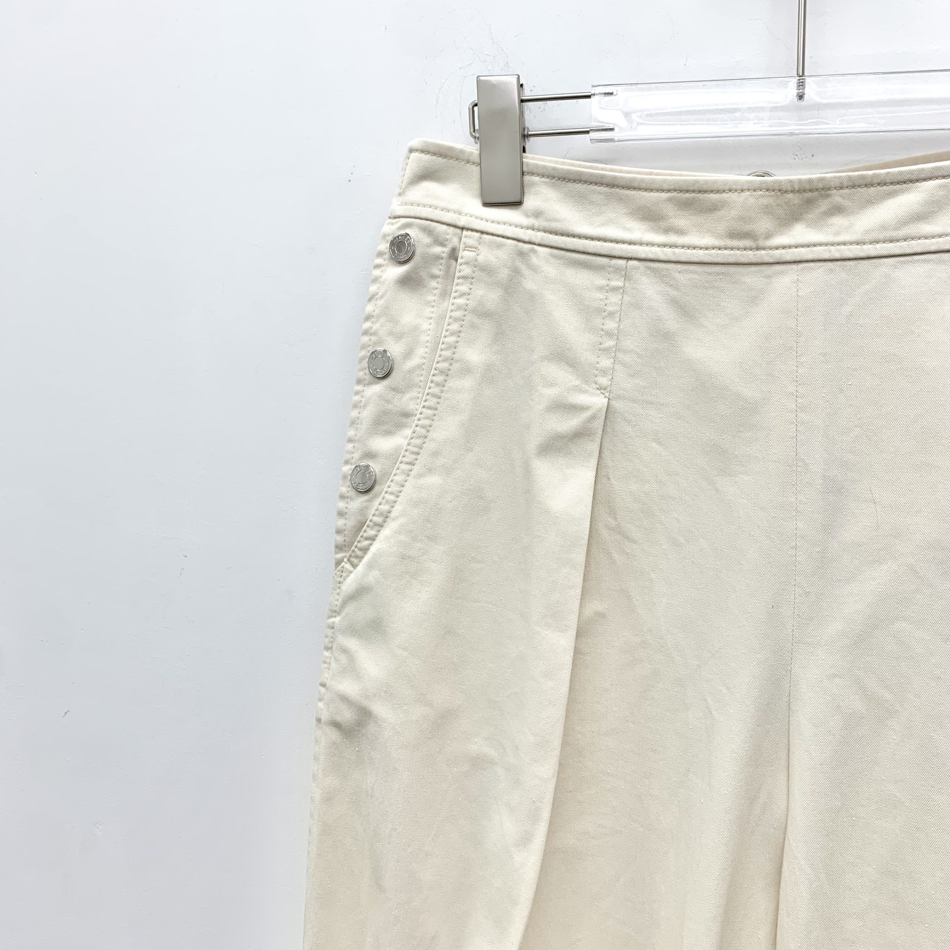 Hermes Hermes Cotton Casual Pants White (38) Size 26" / US 2 / IT 38 - 3 Thumbnail