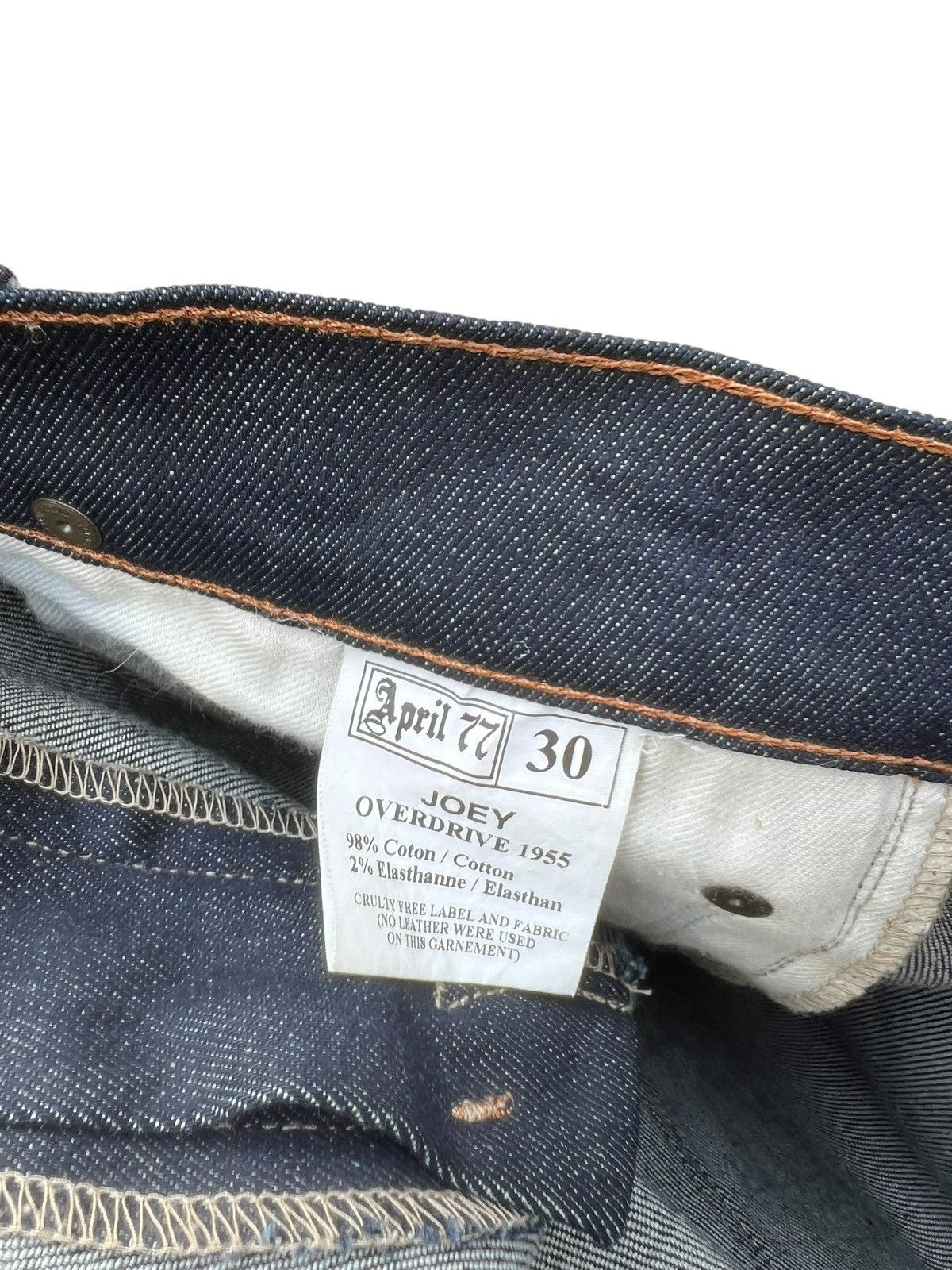 April 77 Vintage April 77 Joey Overdrive 1955 Waxed Denim Jeans Size US 30 / EU 46 - 23 Thumbnail