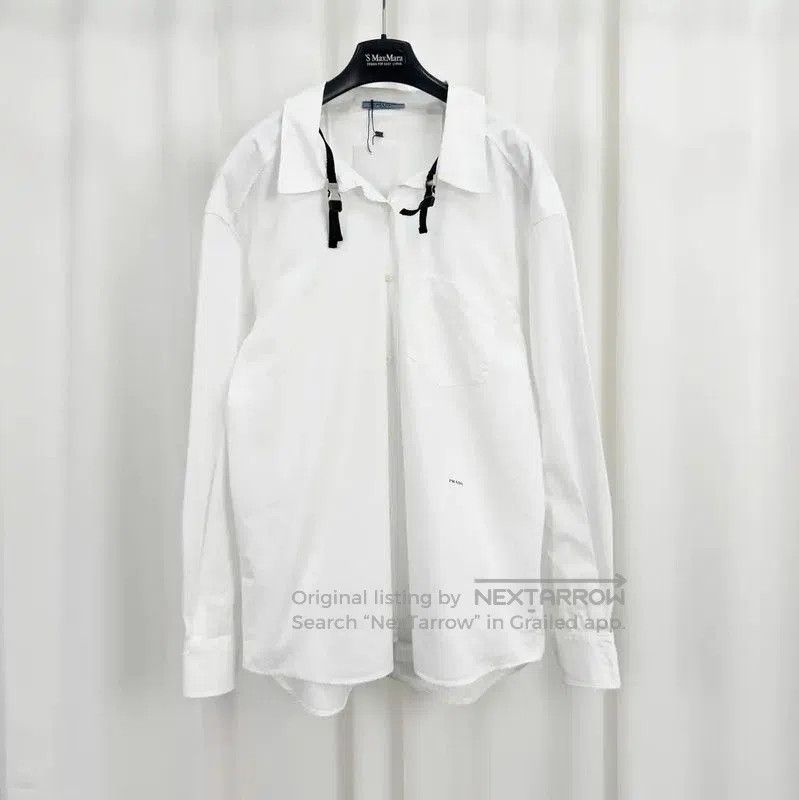 Prada Prada Spring Autumn White Cotton Logo Shirt. Size M / US 6-8 / IT 42-44 - 1 Thumbnail
