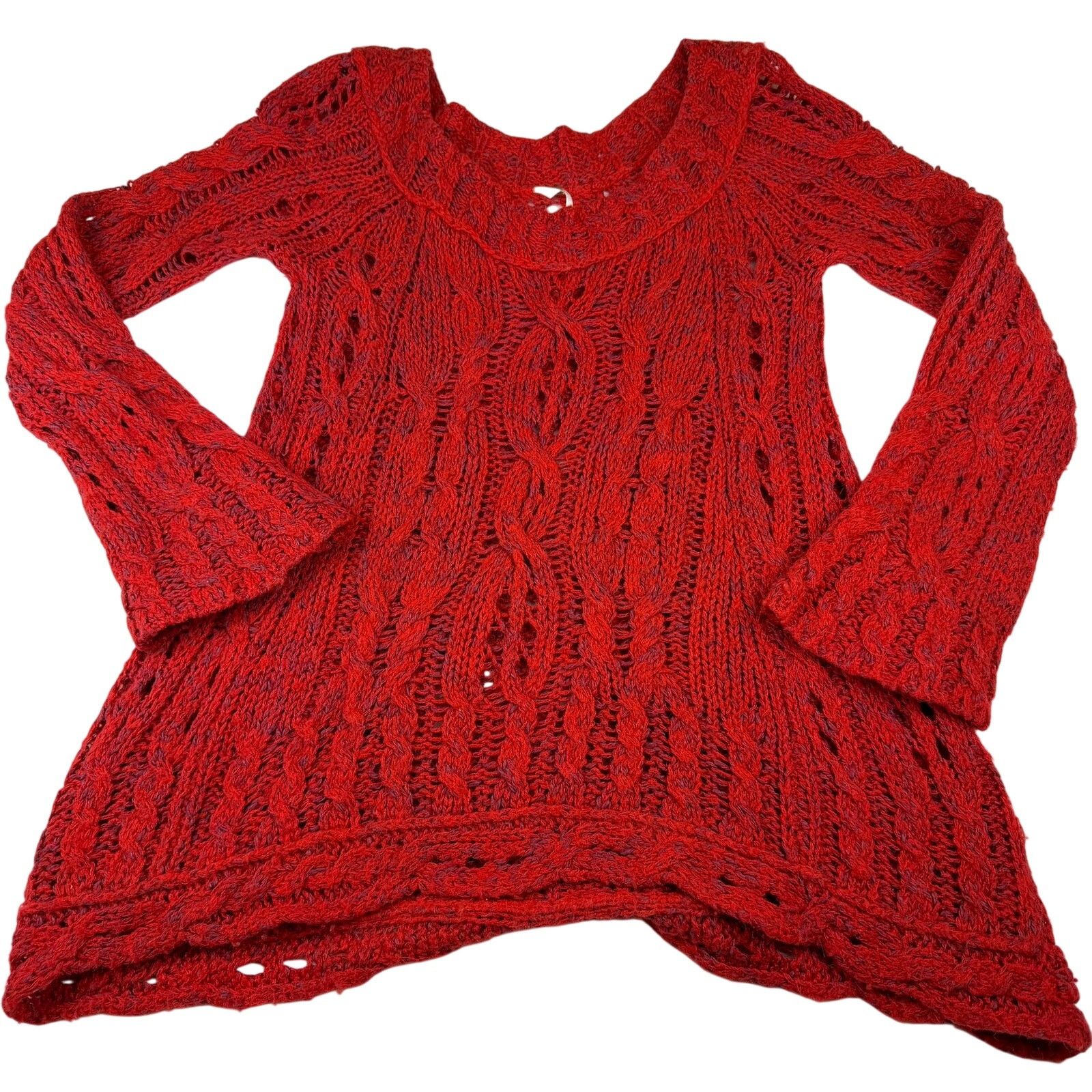 Free People Free People Crochet Knit Open Weave Tunic Sweater Size S / US 4 / IT 40 - 1 Thumbnail