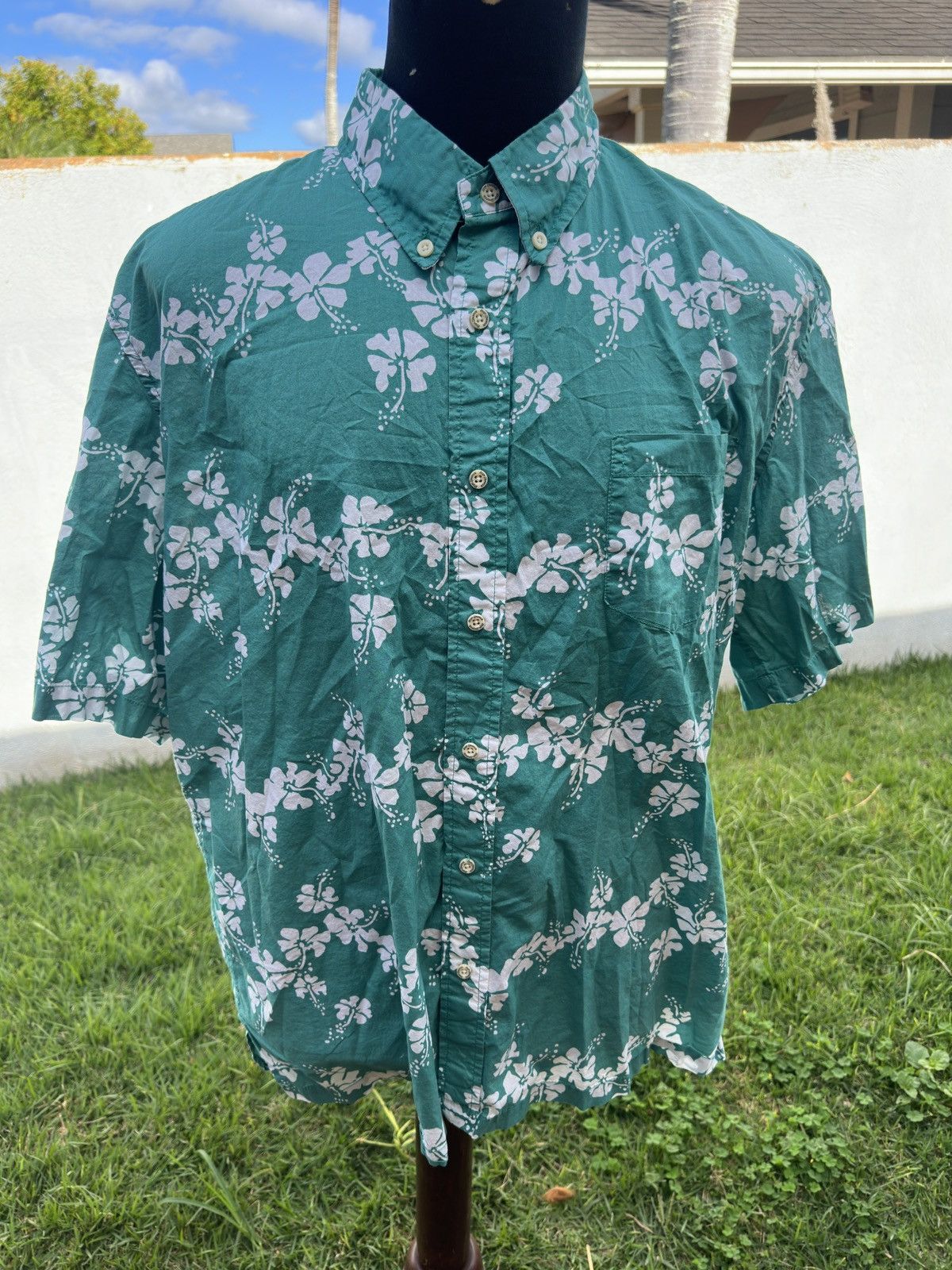 Reyn Spooner PreOwned Reyn Spooner Green/White Hawaiian Floral Men's XL Size US XL / EU 56 / 4 - 1 Thumbnail