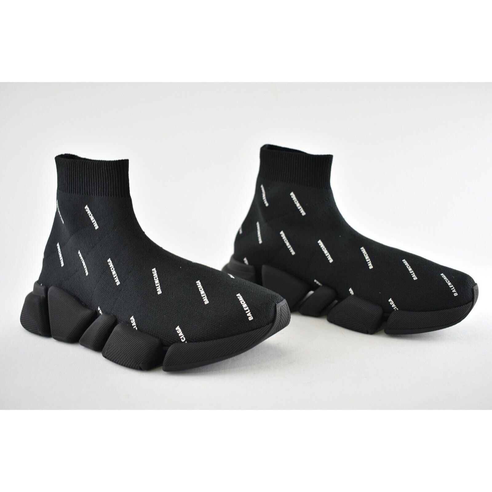 Balenciaga Speed 2.0 All Over Logo High Top Trainer Sock Sneaker 35 Size US 5 / IT 35 - 2 Thumbnail