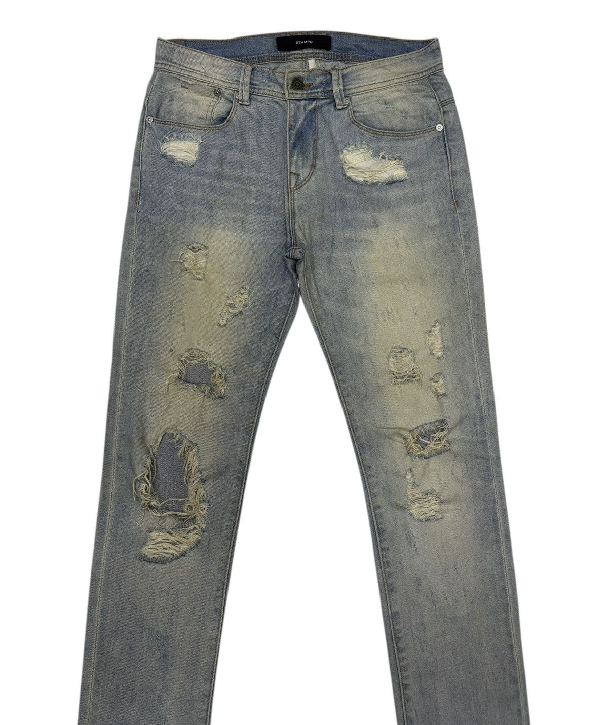 Stampd STAMPD THRASHED DISTRESSED DENIM JEANS Size US 30 / EU 46 - 5 Thumbnail