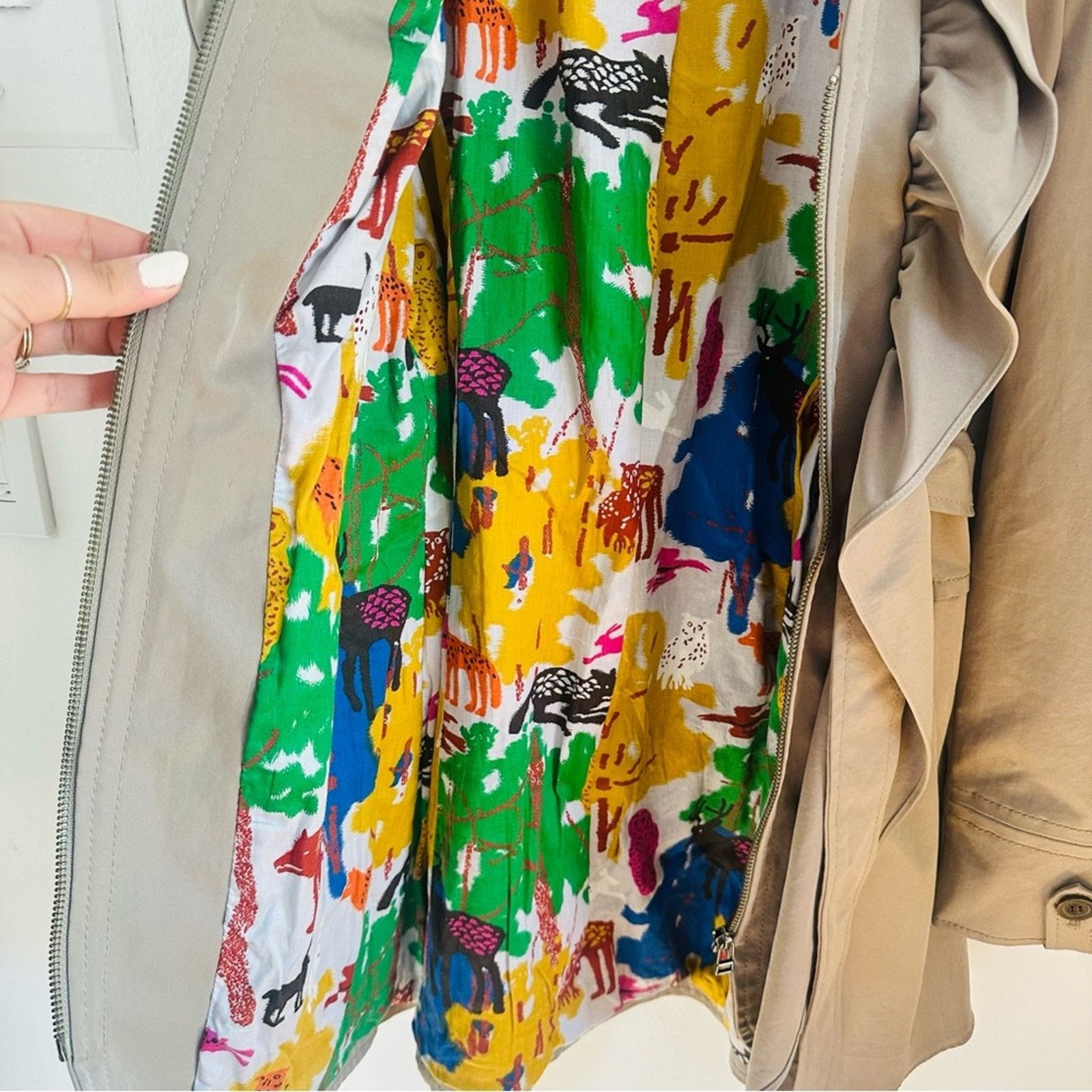 Anthropologie ANTHROPOLOGIE Idra Clinton Cream Ruffle Trench Coat Jacket Size S / US 4 / IT 40 - 8 Thumbnail