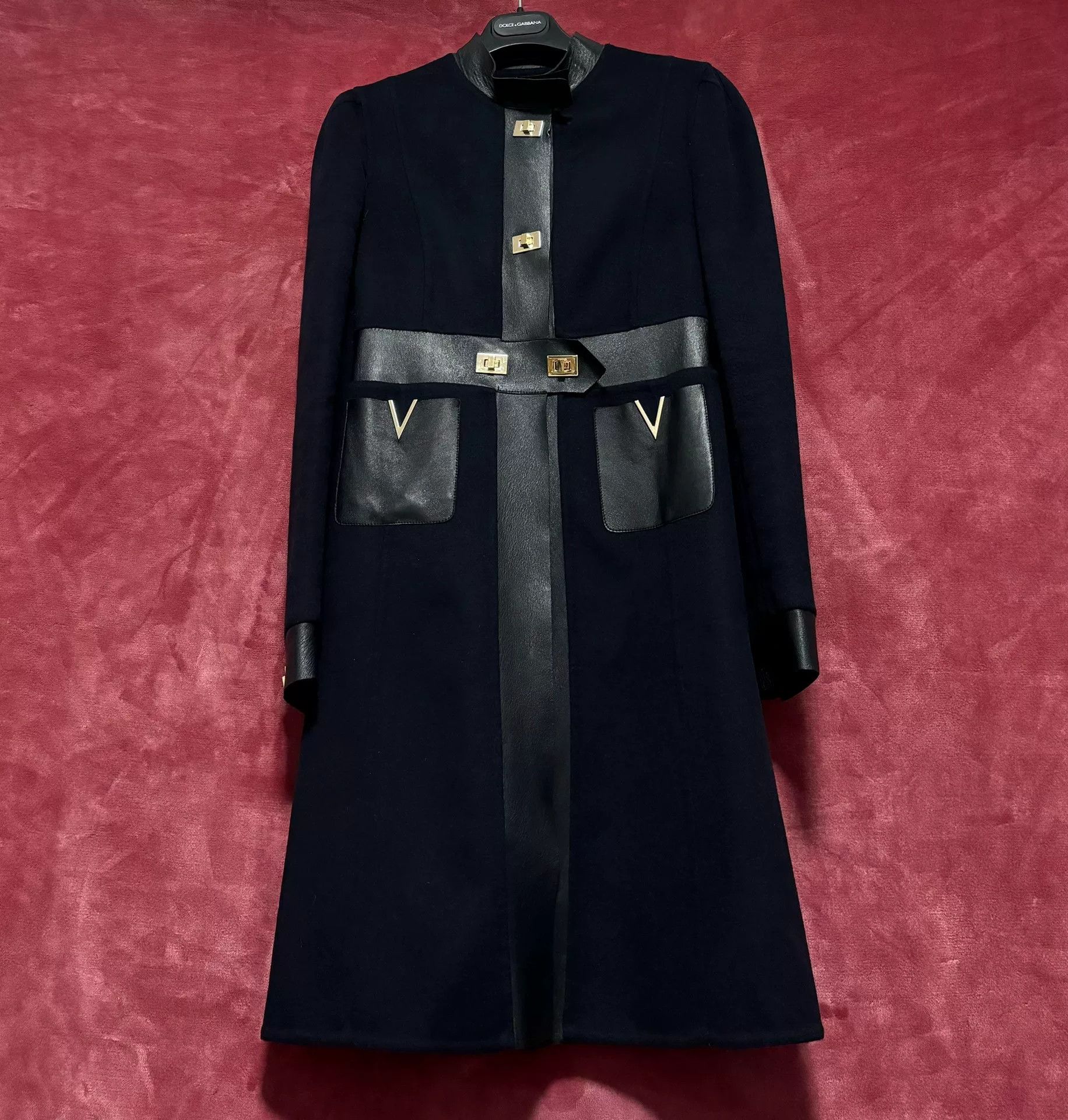 Valentino Valentino Wool Cashmere Leather Patchwork Coat Size S / US 4 / IT 40 - 1 Thumbnail