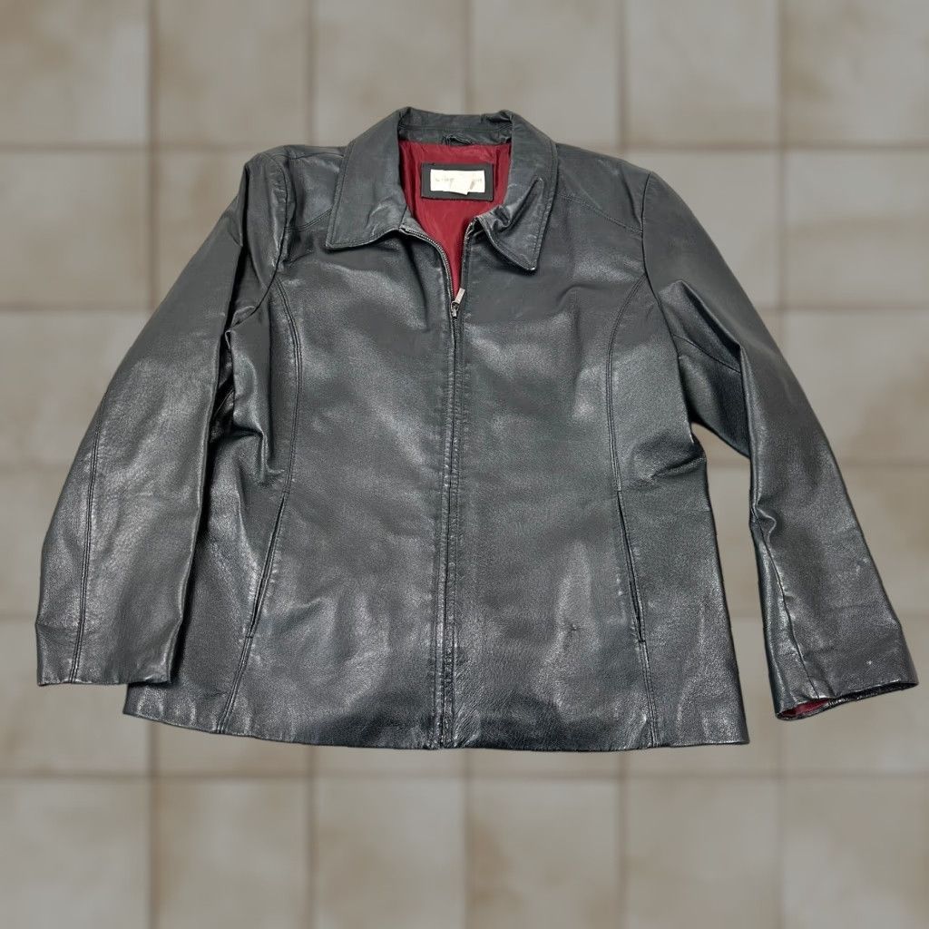 Worthington VINTAGE Worthington Leather Jacket Womens XL Black Full Zip Bomber Jacket Size XL / US 12-14 / IT 48-50 - 1 Thumbnail