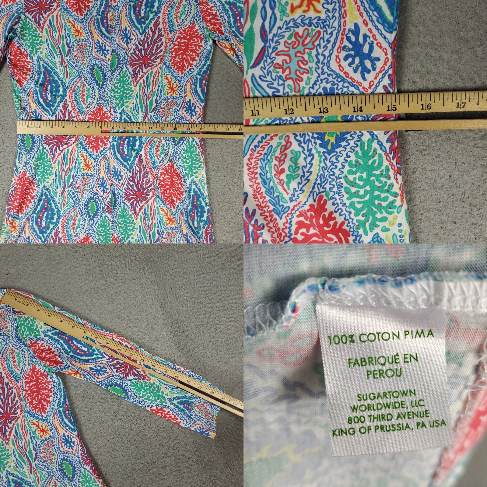 Lilly Pulitzer Lilly Pulitzer Dress Womens Small Blue Minnow V-Neck Long Sleeve Shift T-Shirt Dress Casual Formal Party/Cocktail Size S / US 4 / IT 40 - 8 Thumbnail