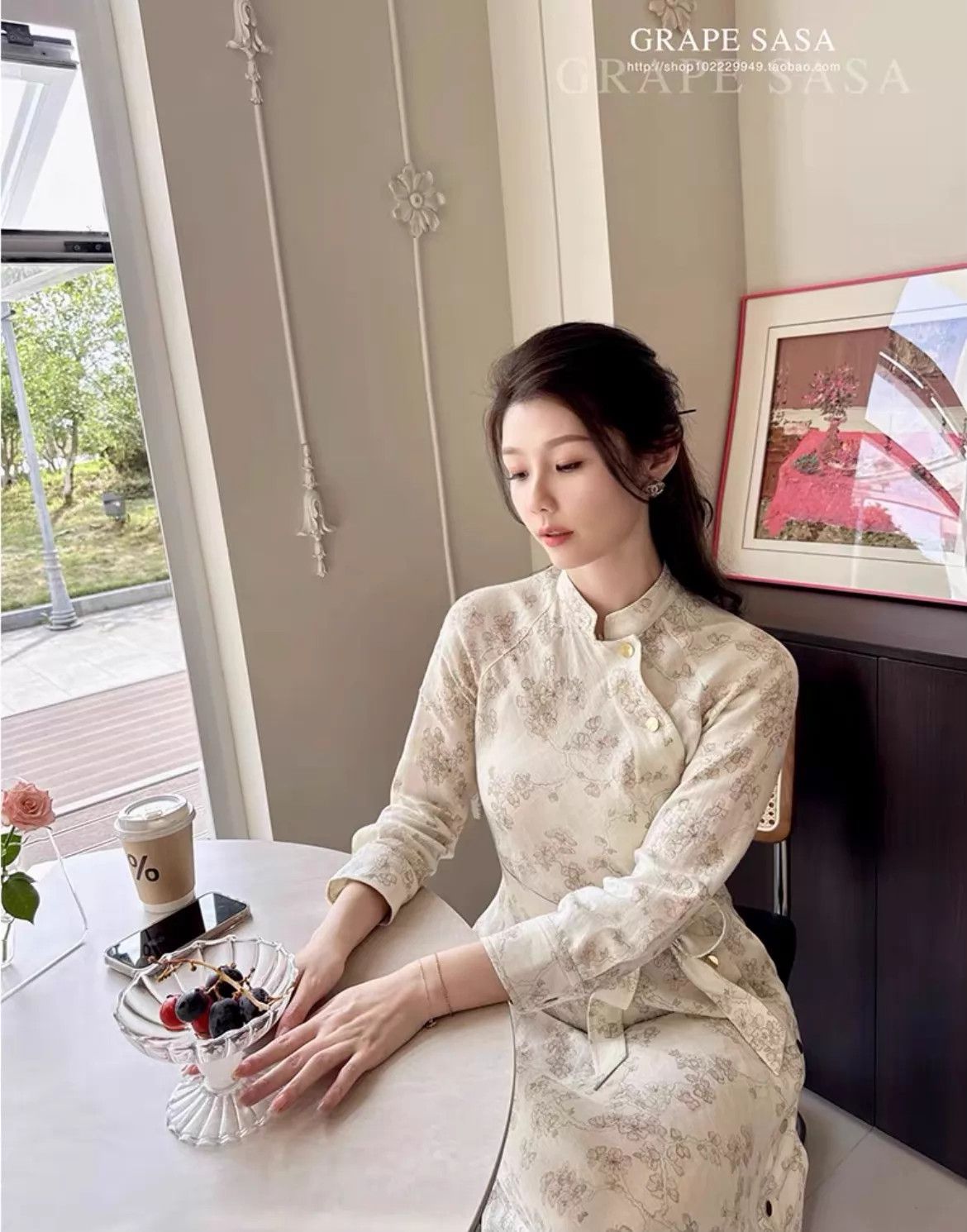 Loro Piana LP Chinese SlantCollar Sakura Linen Dress 40 99New Size S / US 4 / IT 40 - 9 Thumbnail