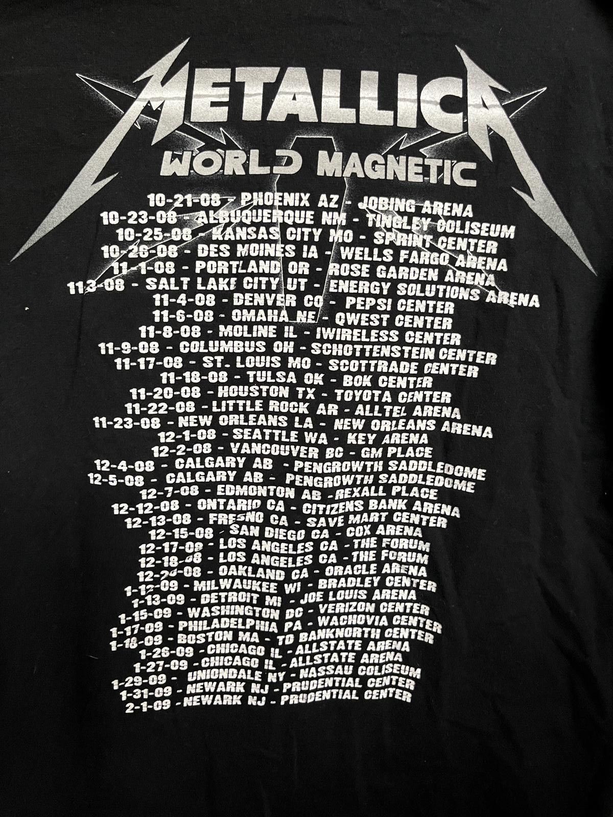 Designer Metallica T-shirt - 2008-09 World Magnetic Tour - Medium Size US M / EU 48-50 / 2 - 5 Thumbnail