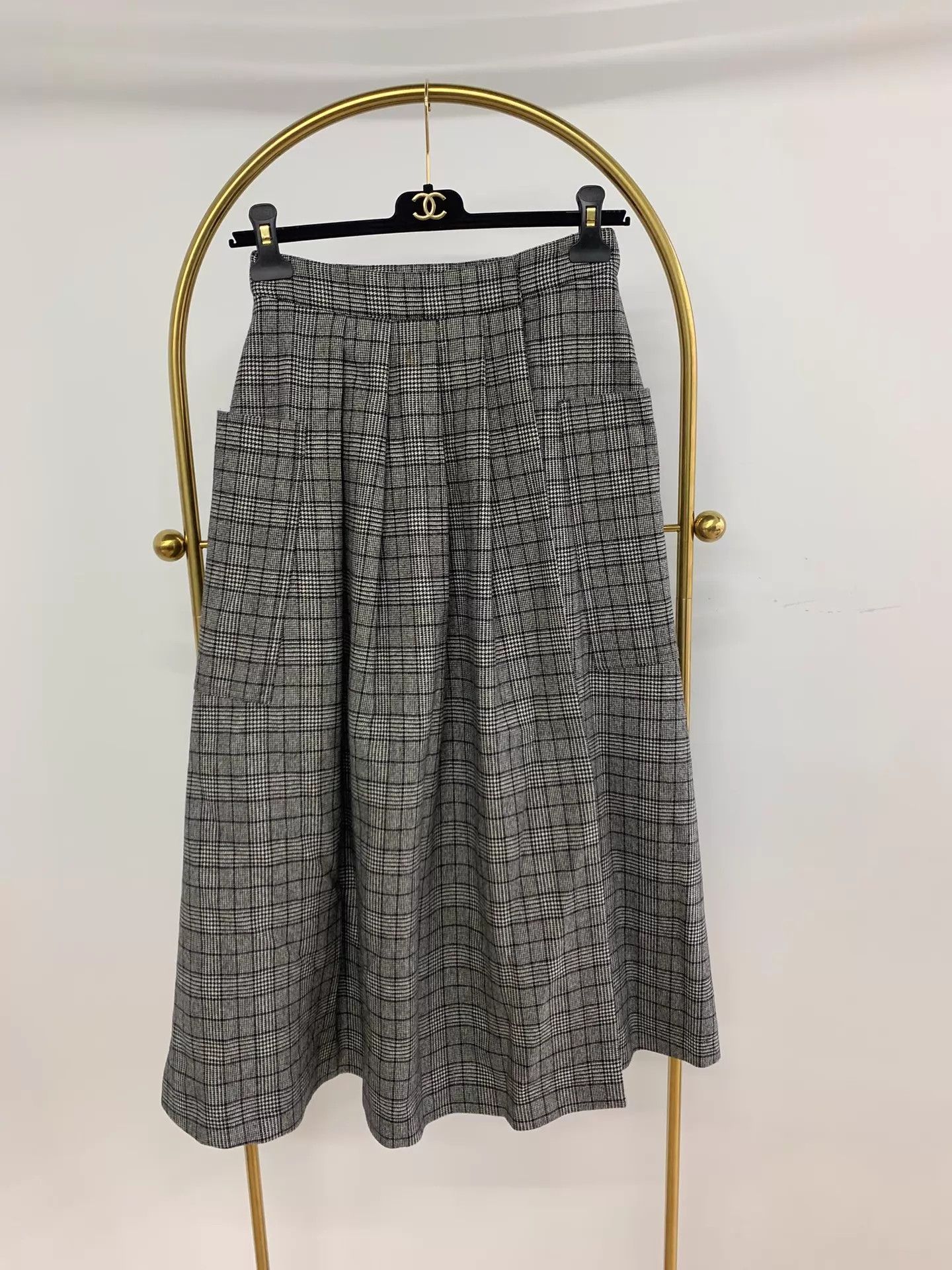 Celine Celine Gray Check Skirt Size 36 New Size 25" / US 0 / IT 36 - 1 Thumbnail