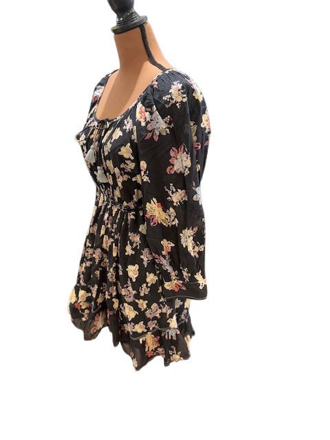 Free People Free People “Camella” Floral Mini Dress in Black Size M / US 6-8 / IT 42-44 - 4 Thumbnail