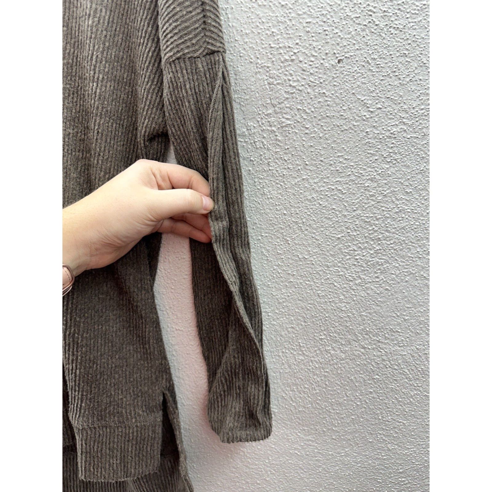 Vintage New York Laundry Sweater Womens Small Brown Ribbed Long Sleeve V-Neck Size S / US 4 / IT 40 - 3 Thumbnail