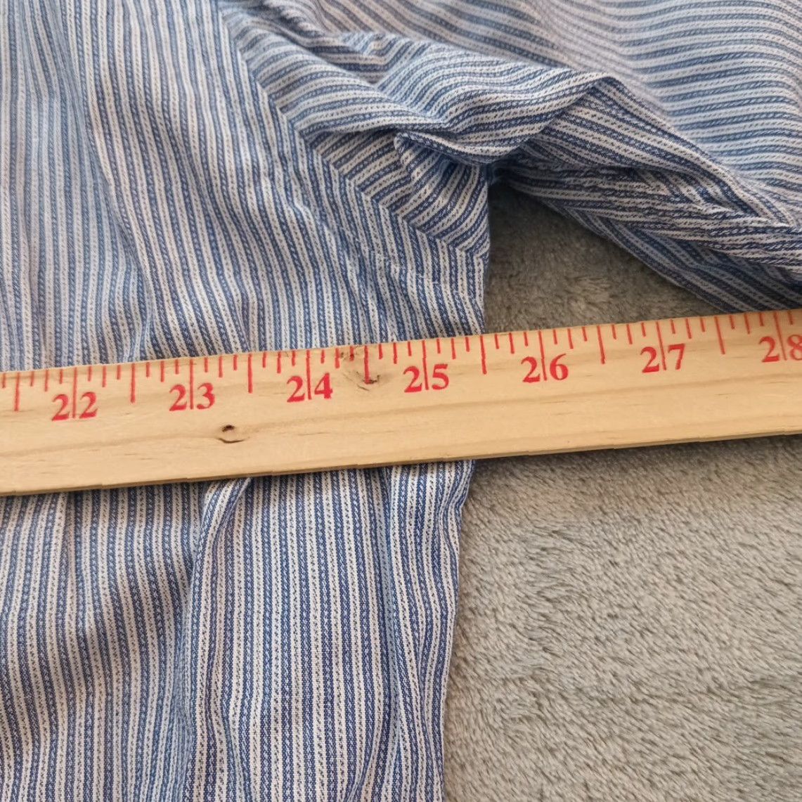 Arrow Arrow Shirt Mens Regular 16 Blue Striped Long Sleeve Button-Up Pockets Cotton Size US L / EU 52-54 / 3 - 7 Thumbnail