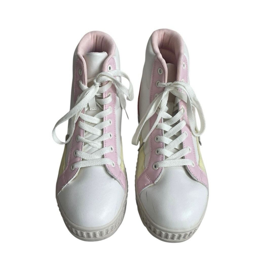 Other Berness Leather White Pastel Color Block Platform Sneakers Size US 8 / IT 38 - 3 Thumbnail