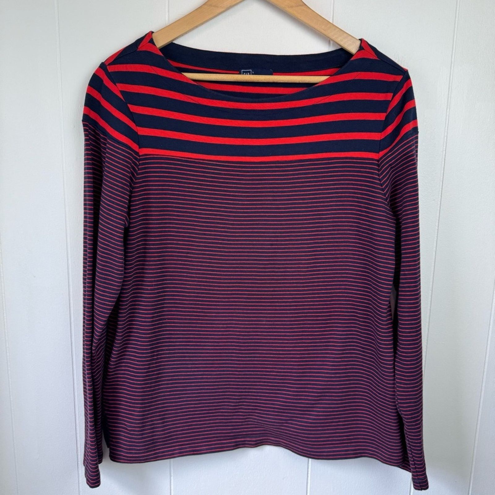 Gap Gap Navy & Red Mixed Stripe Breton Tee Shirt Womens Large Size L / US 10 / IT 46 - 5 Thumbnail