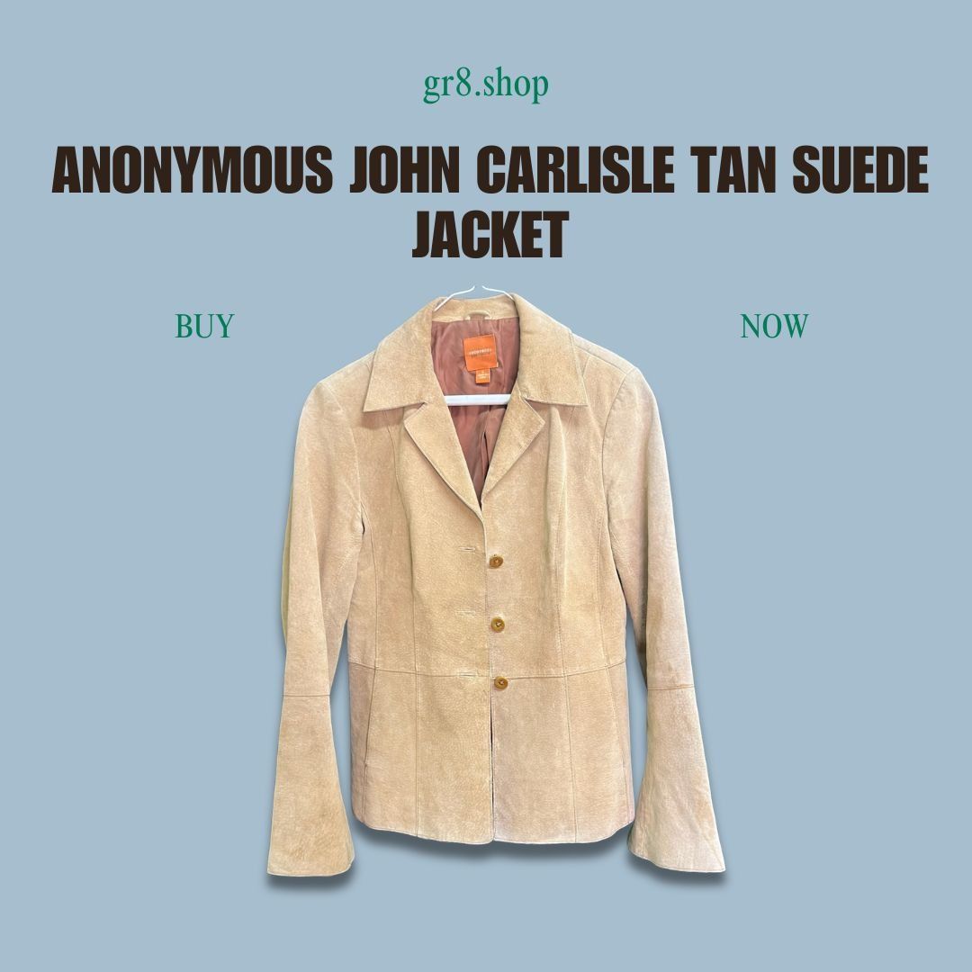 Other Anonymous John Carlisle Tan Suede Button-Up Blazer Jacket Wo Size S / US 4 / IT 40 - 1 Thumbnail