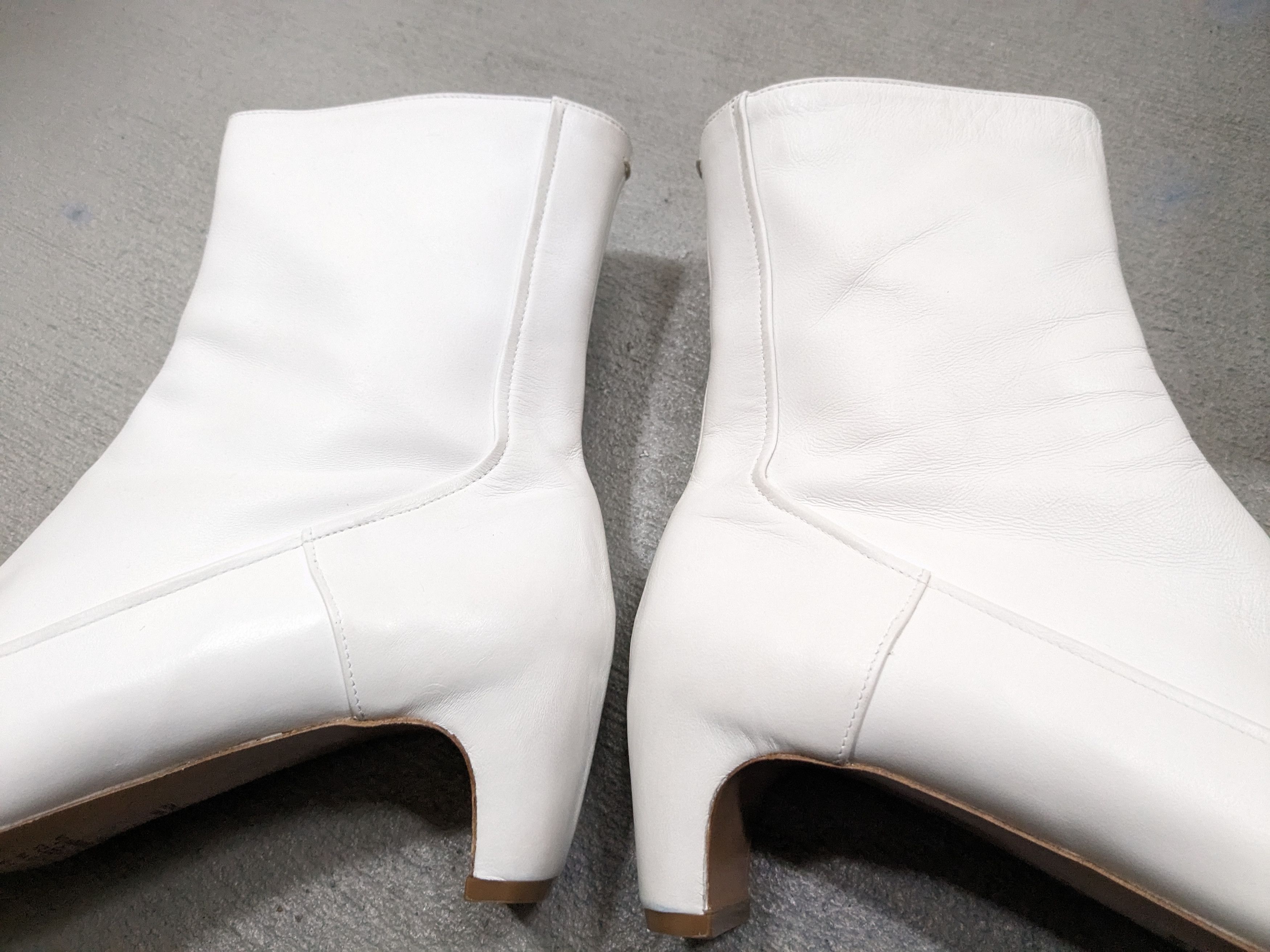 Maison Margiela Maison Margiela Boots Heels White Leather 7 40 Side Zip Size US 7 / EU 40 - 7 Thumbnail