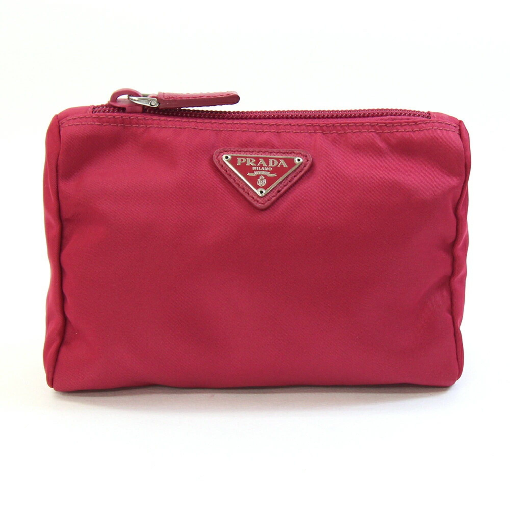 Prada Prada handbag pouch, pink nylon, makeup women's PRADA Size ONE SIZE - 1 Thumbnail