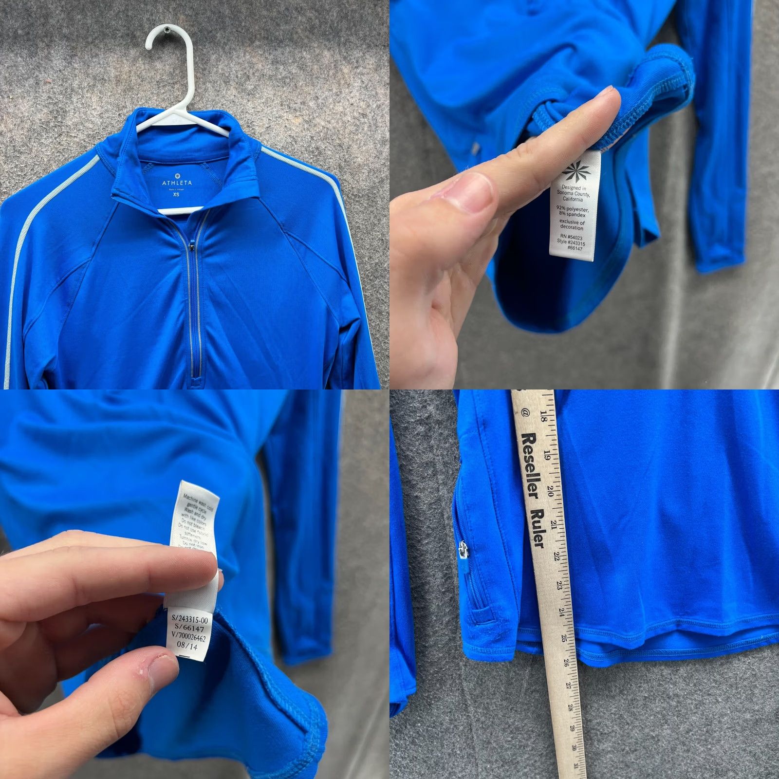 Athleta Athleta Sweatshirt Womens XS Royal Blue Running Zip Performance Reflective Top Size XS / US 0-2 / IT 36-38 - 8 Thumbnail